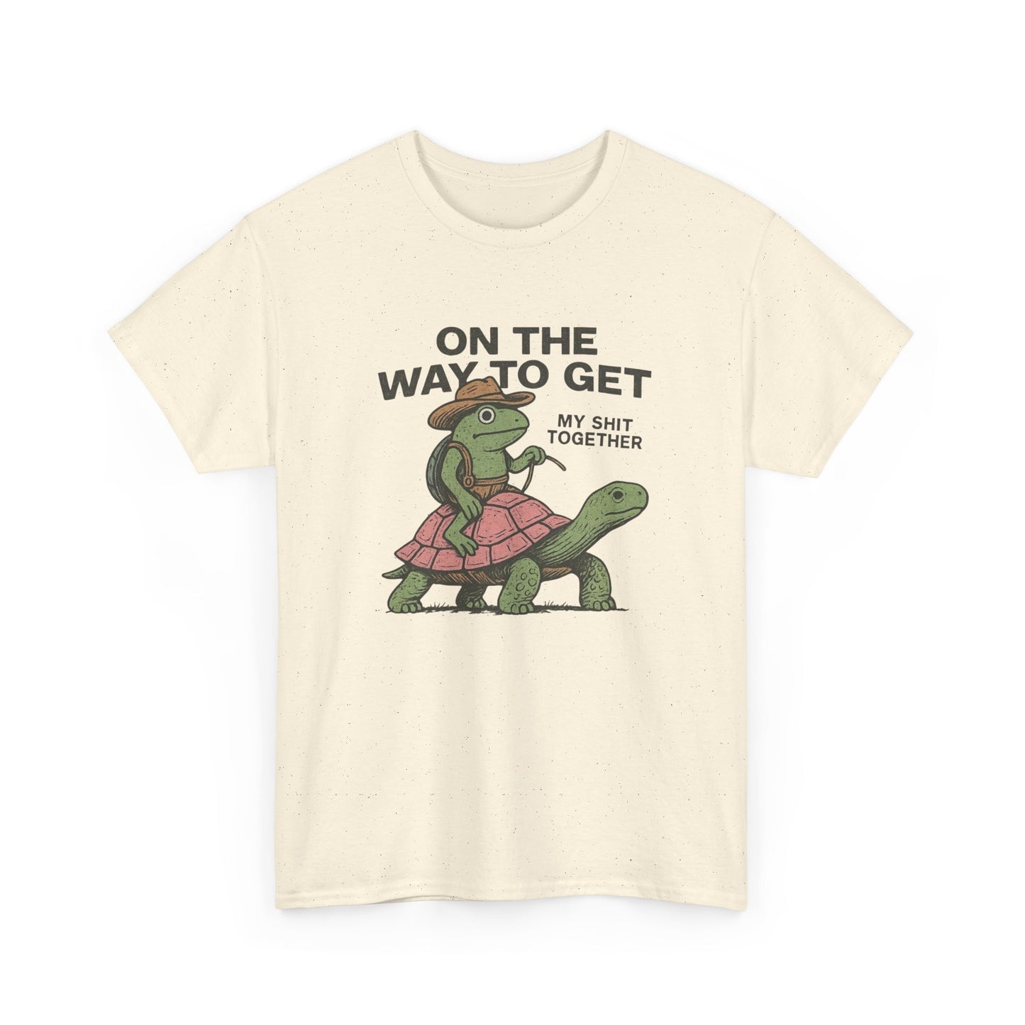 On My Way To Get It Together Funny Frog Cowboy Graphic T Shirt Tee Retro Gift