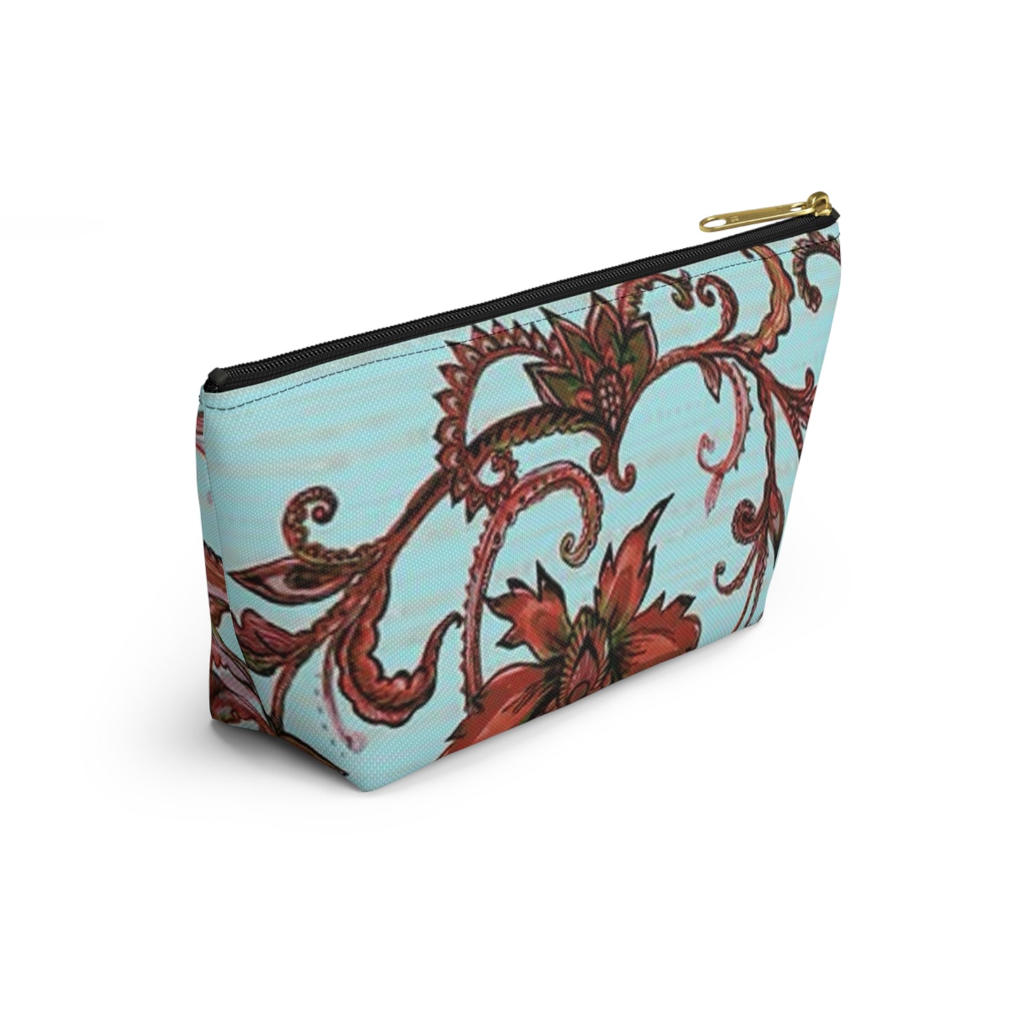 Floral Multi Color Blue Travel Bag Multi ColorAccessory Pouch w T-bottom