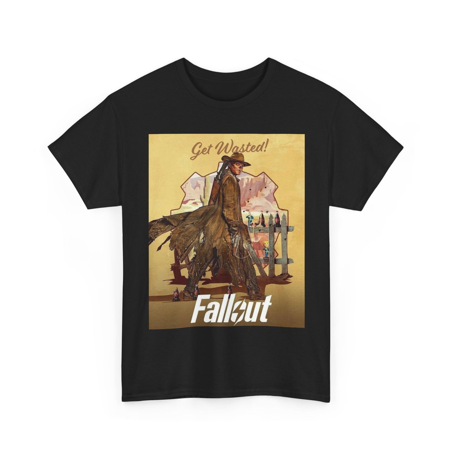 Fallout T-shirt western graphic gaming graphic gamer Unisex Heavy Cotton Tee