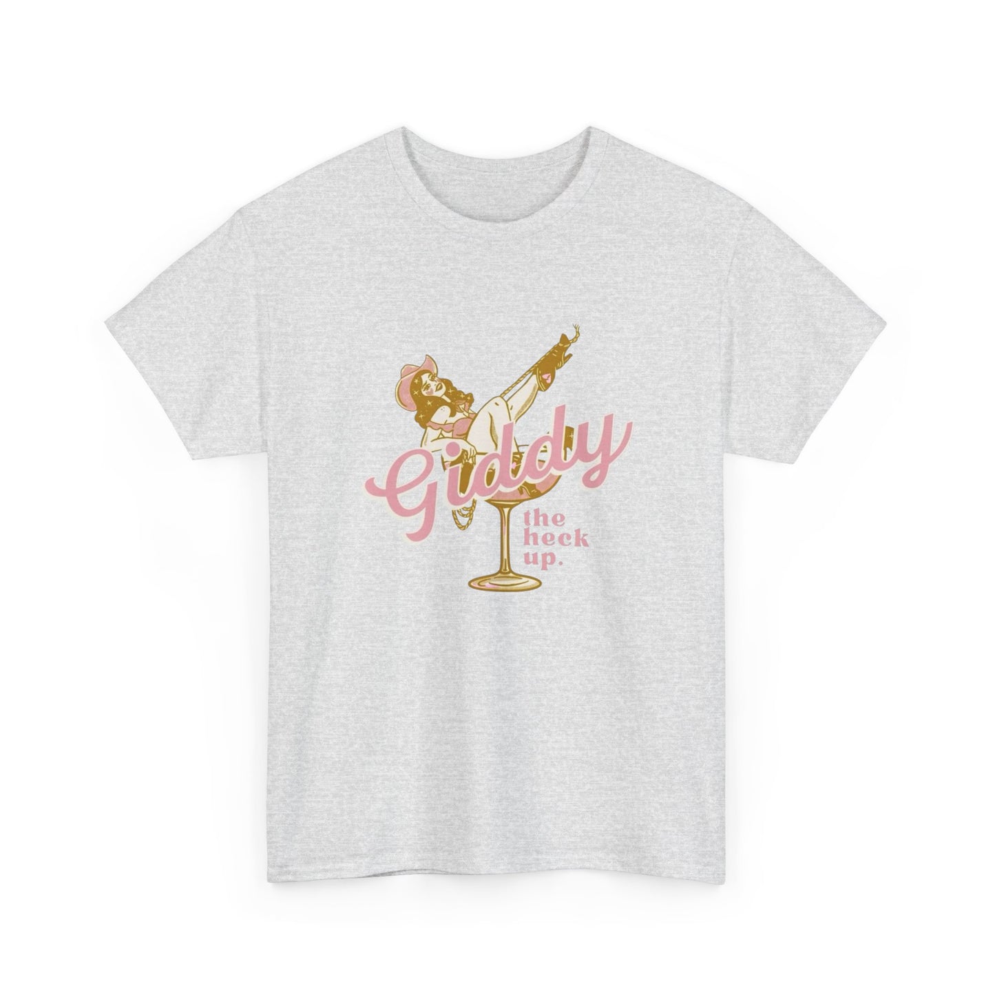 Giddy The Heck Up Cowgirl Vintage Graphic T-Shirt, Unisex Cotton Shirt