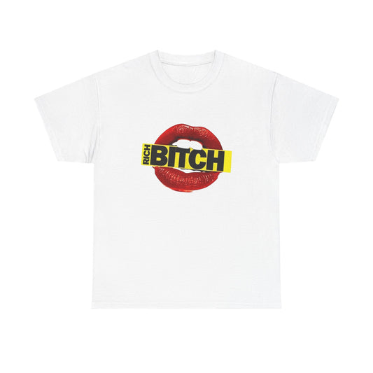 Rich Bitch Lips T-Shirt Unisex Heavy Cotton Tee Gift New