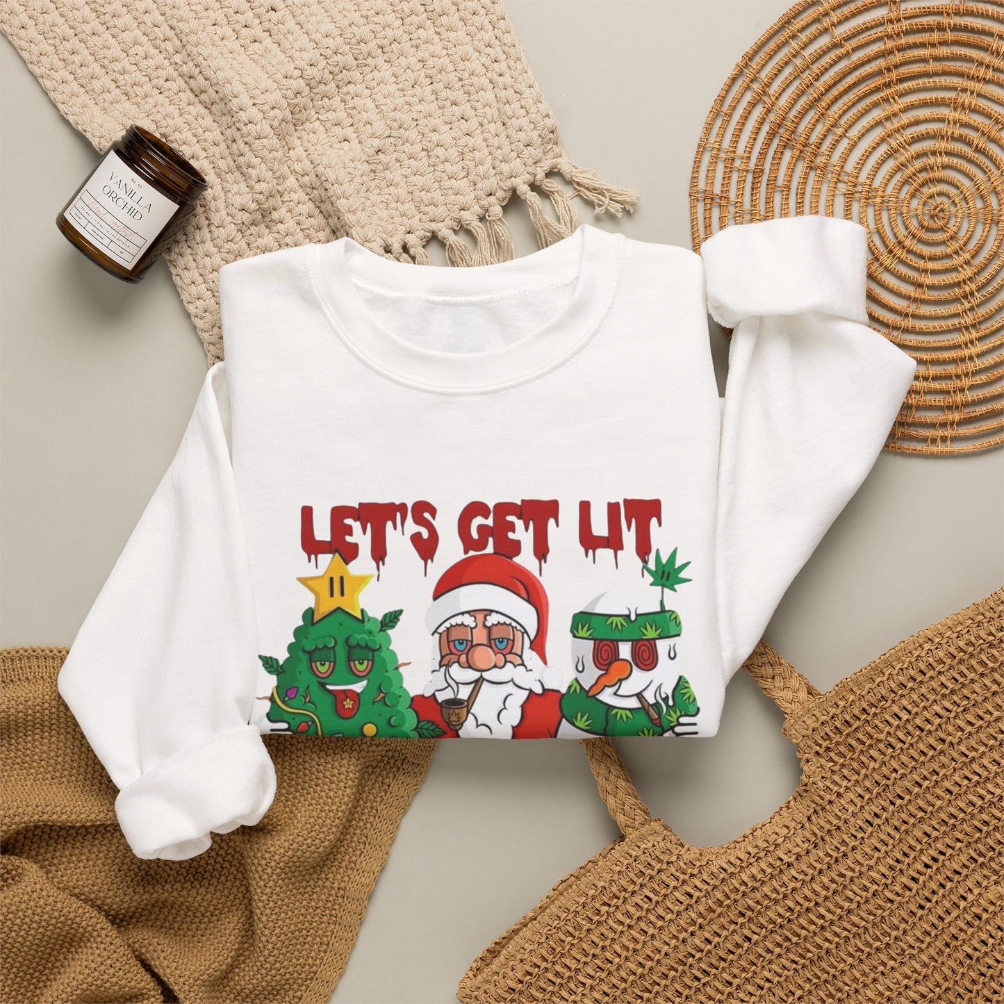 Lets Get Lit Santa Christmas Sweater NEW Unisex Heavy Blend™ Crewneck Sweatshirt