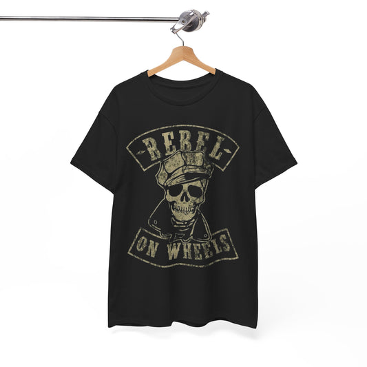 Rebel On Wheels Graphic T Shirt Unisex Heavy Cotton Tee
