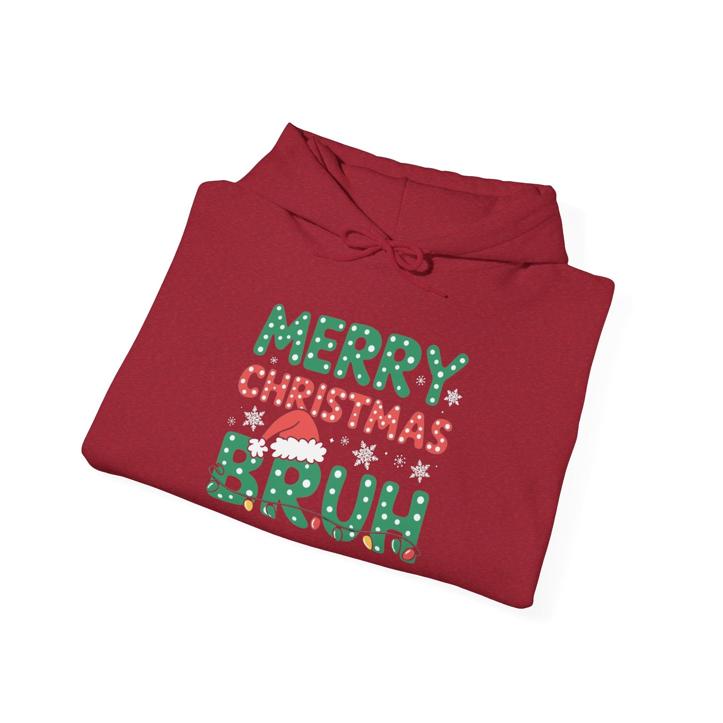 Merry Christmas Bruh Graphic Hoodie Unisex Heavy Blend™ Hooded Sweatshirt