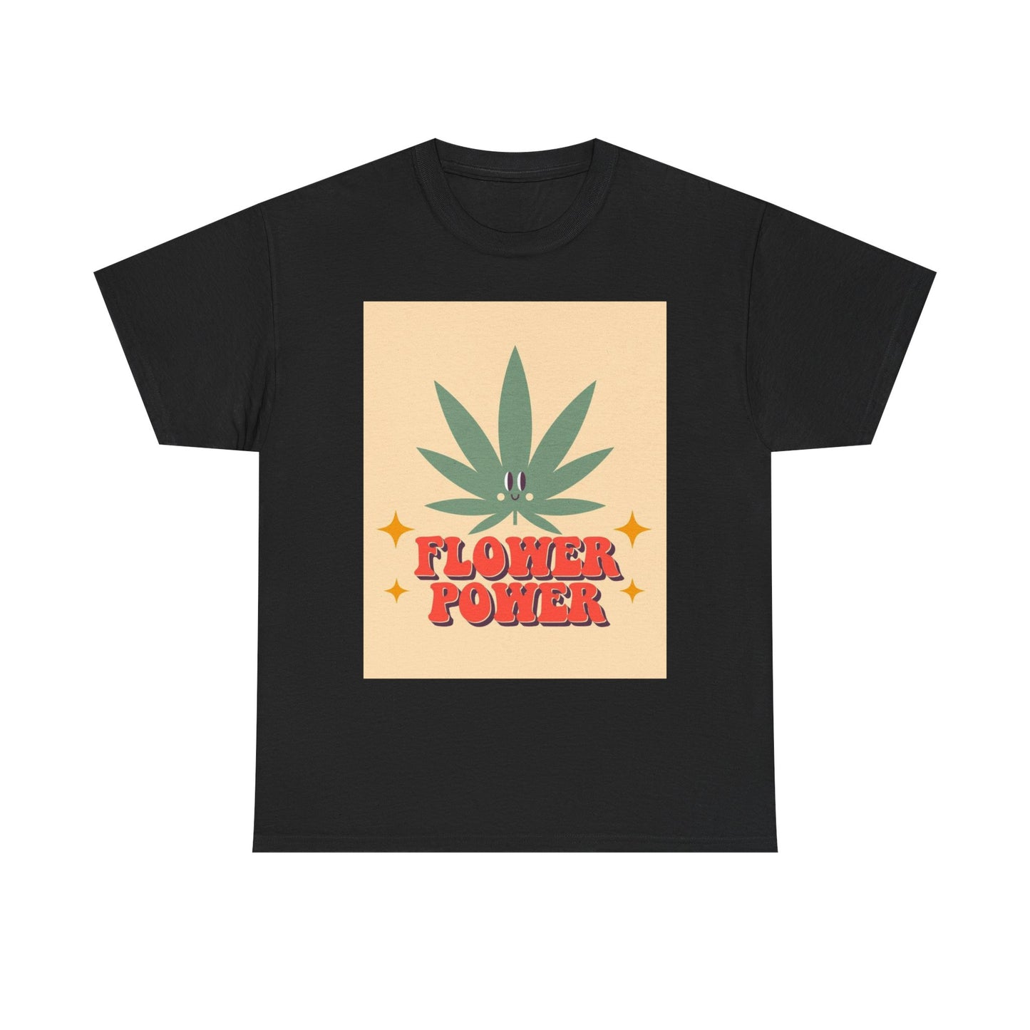Flower Power Retro T Shirt Vintage Vibes 420 Unisex Heavy Cotton Tee