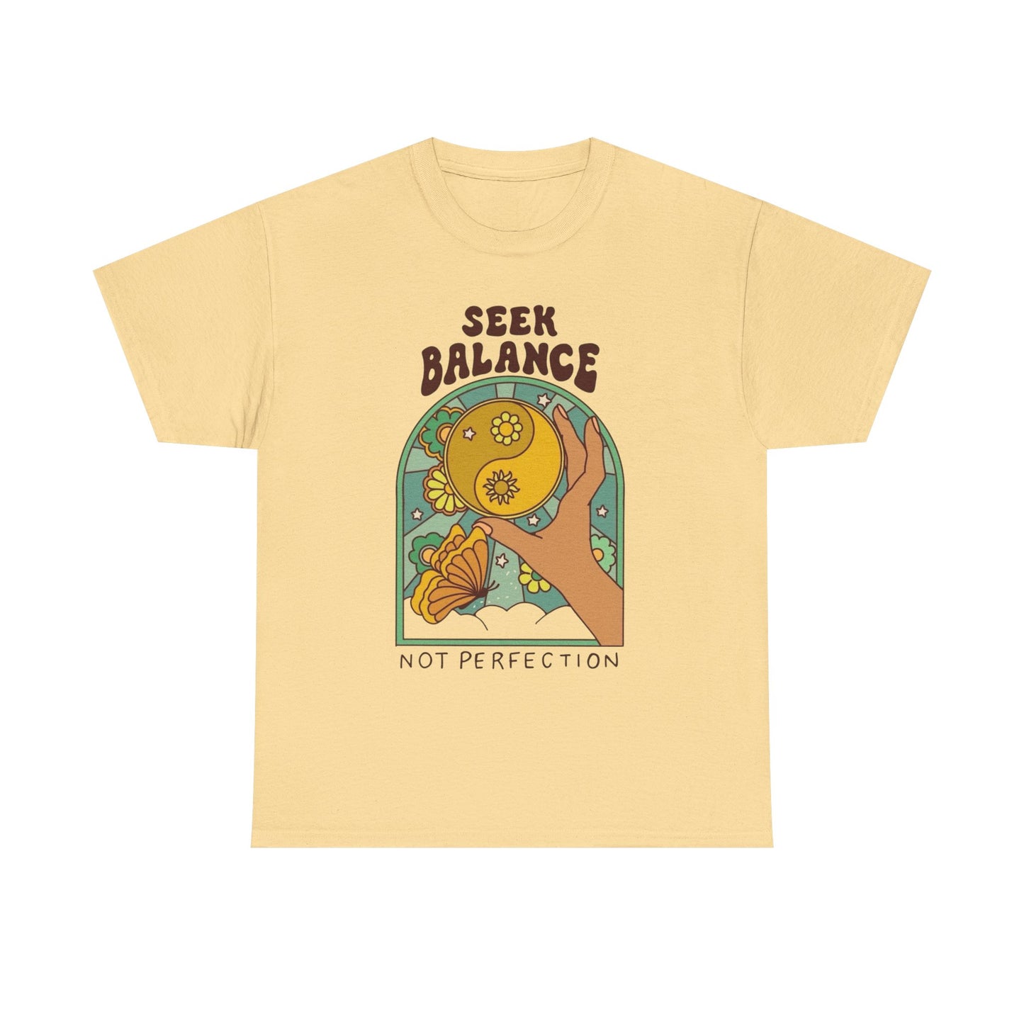 Seek Balance Not Perfection T Shirt Unisex Heavy Cotton Tee