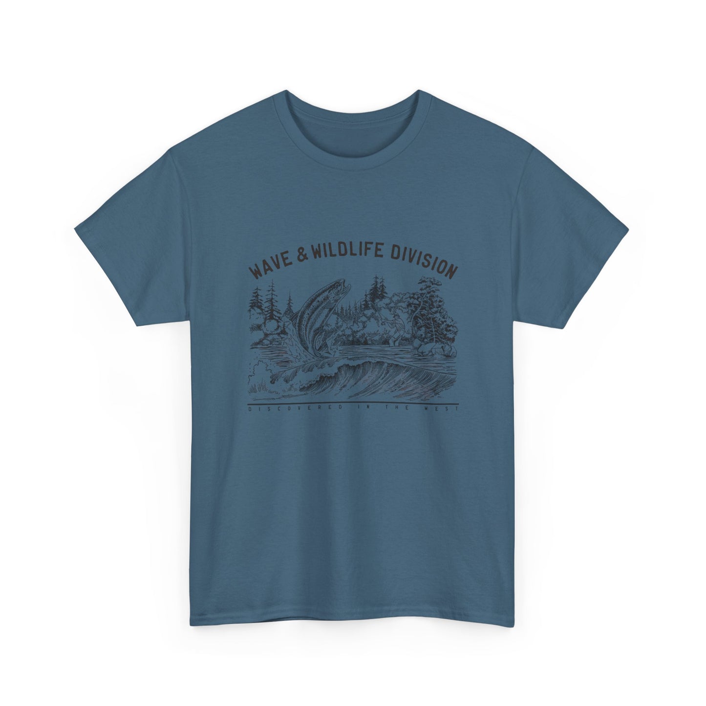 Wave And Wildlife Division Graphic T Shirt Unisex Heavy Cotton Tee