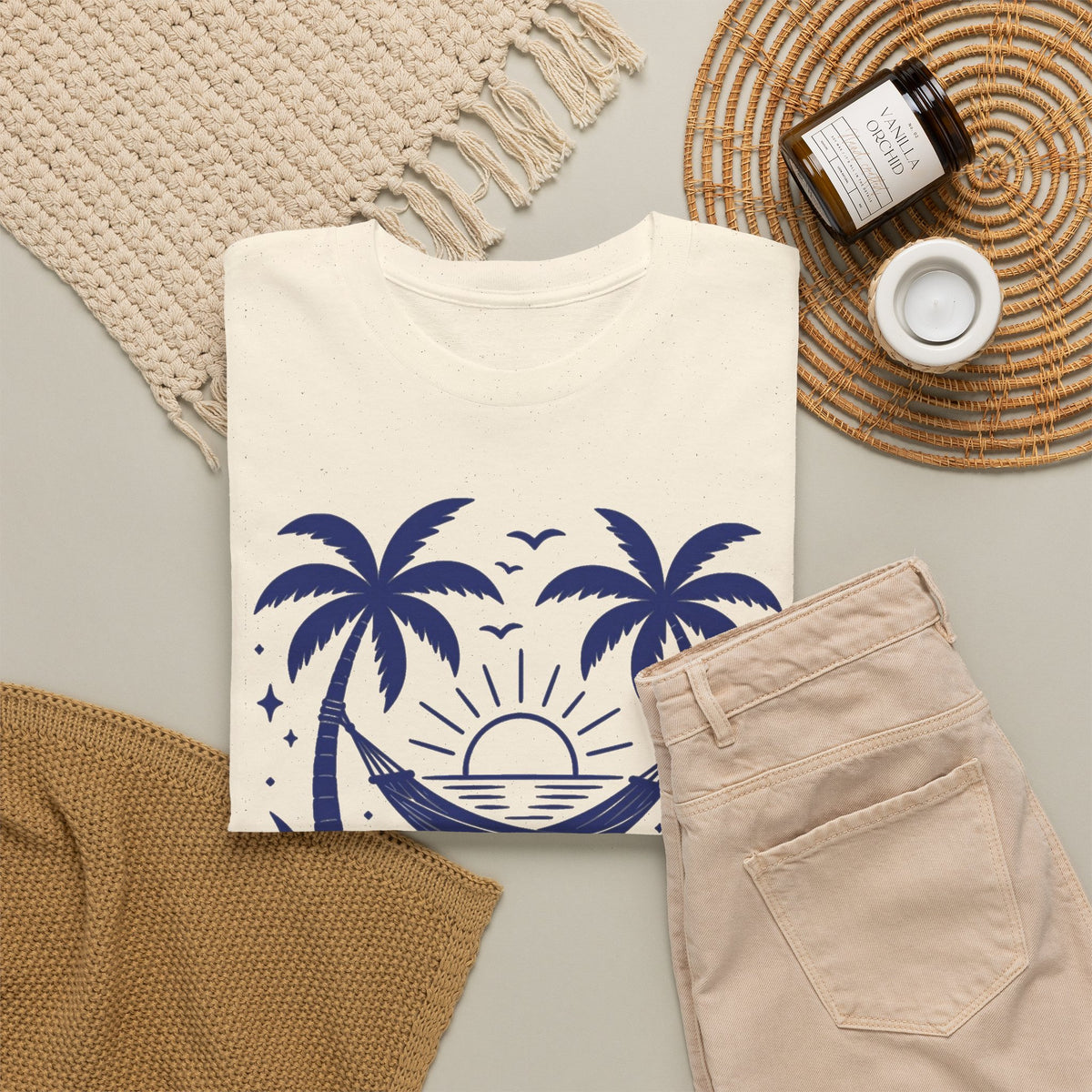 Island Time Palm Tree Sunset Tee Men's Graphic Tee