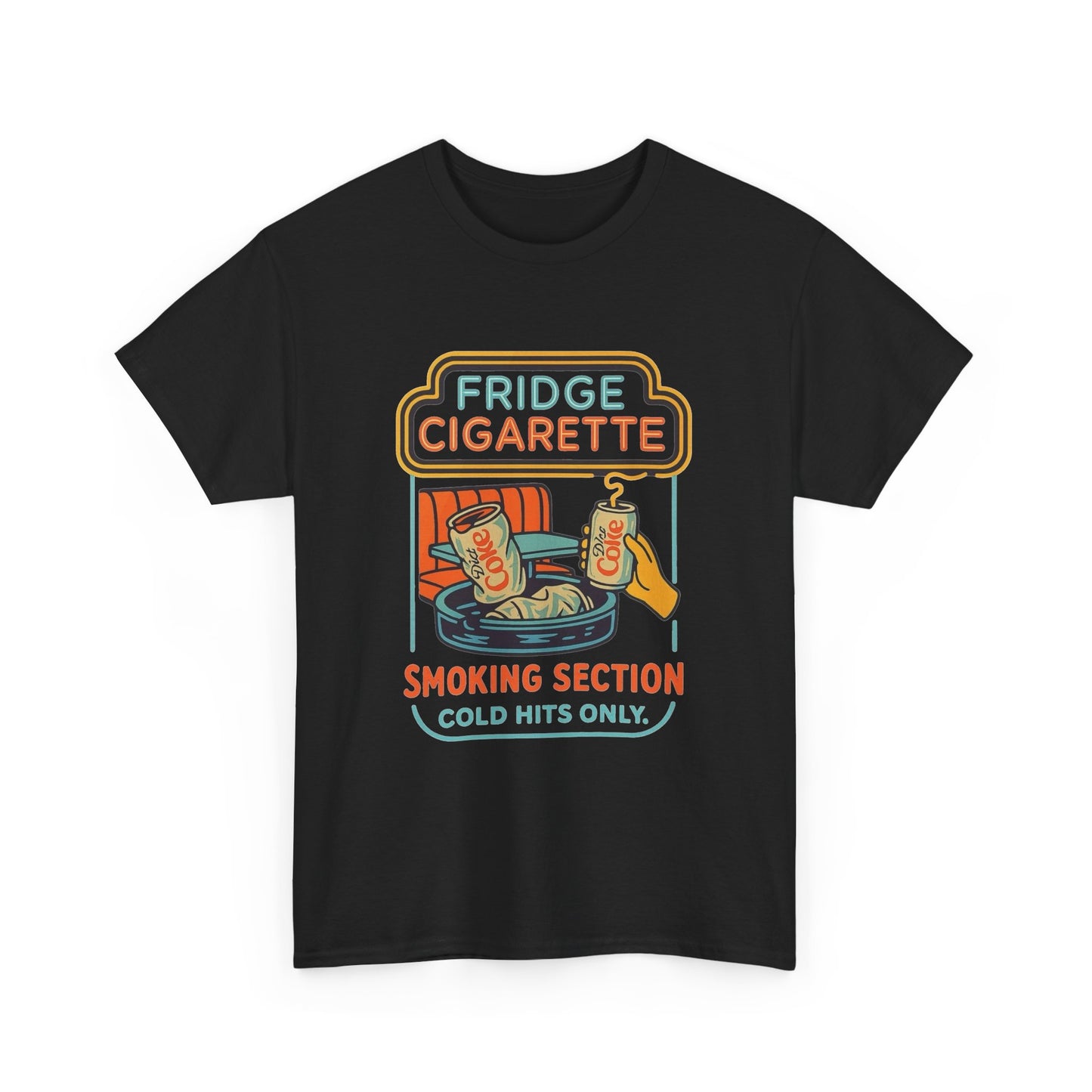 Fridge Cigarette Funny Graphic T Shirt Unisex Heavy Cotton NEW Tee
