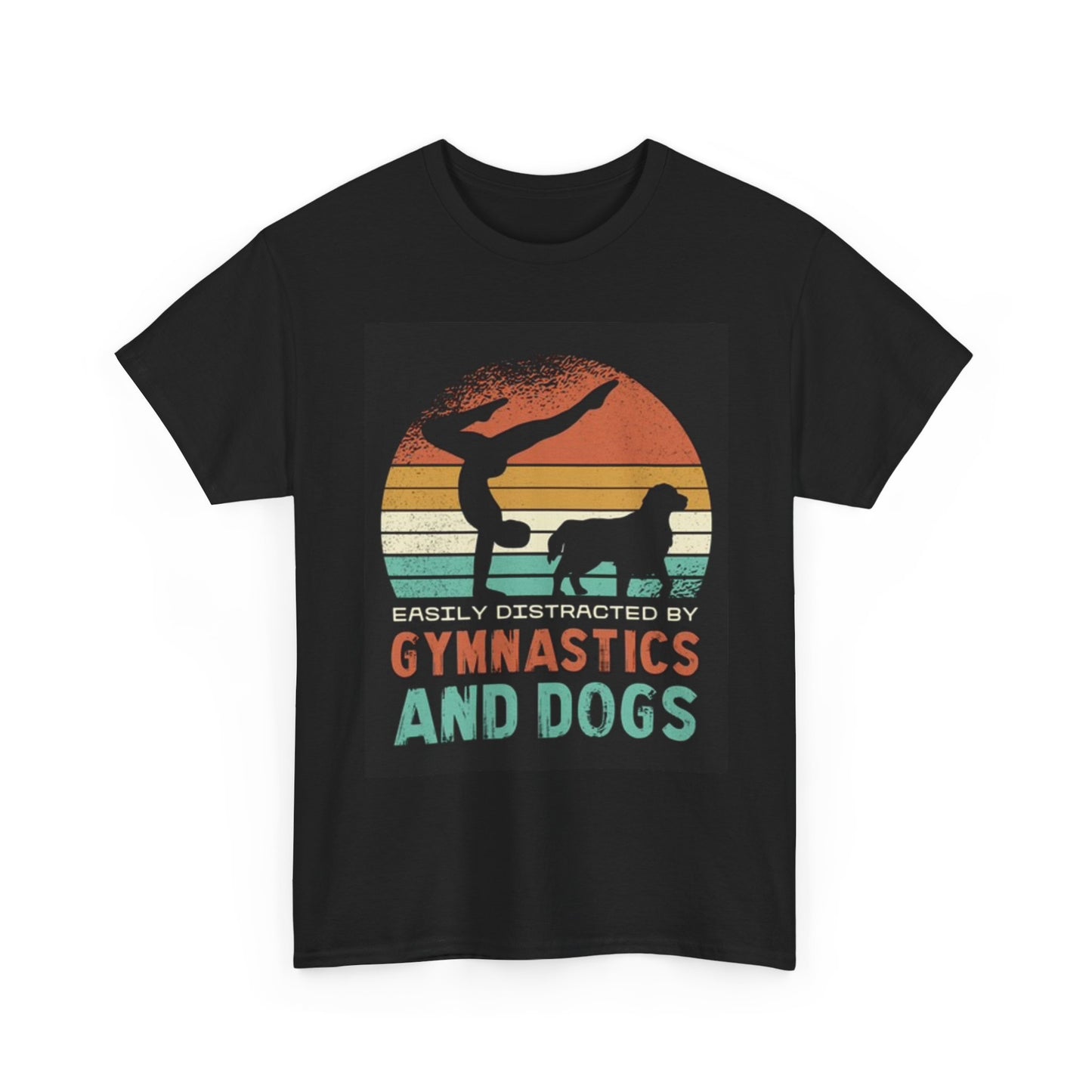 Gymnastics And Dogs Graphic T Shirt Funny Unisex Heavy Cotton Tee