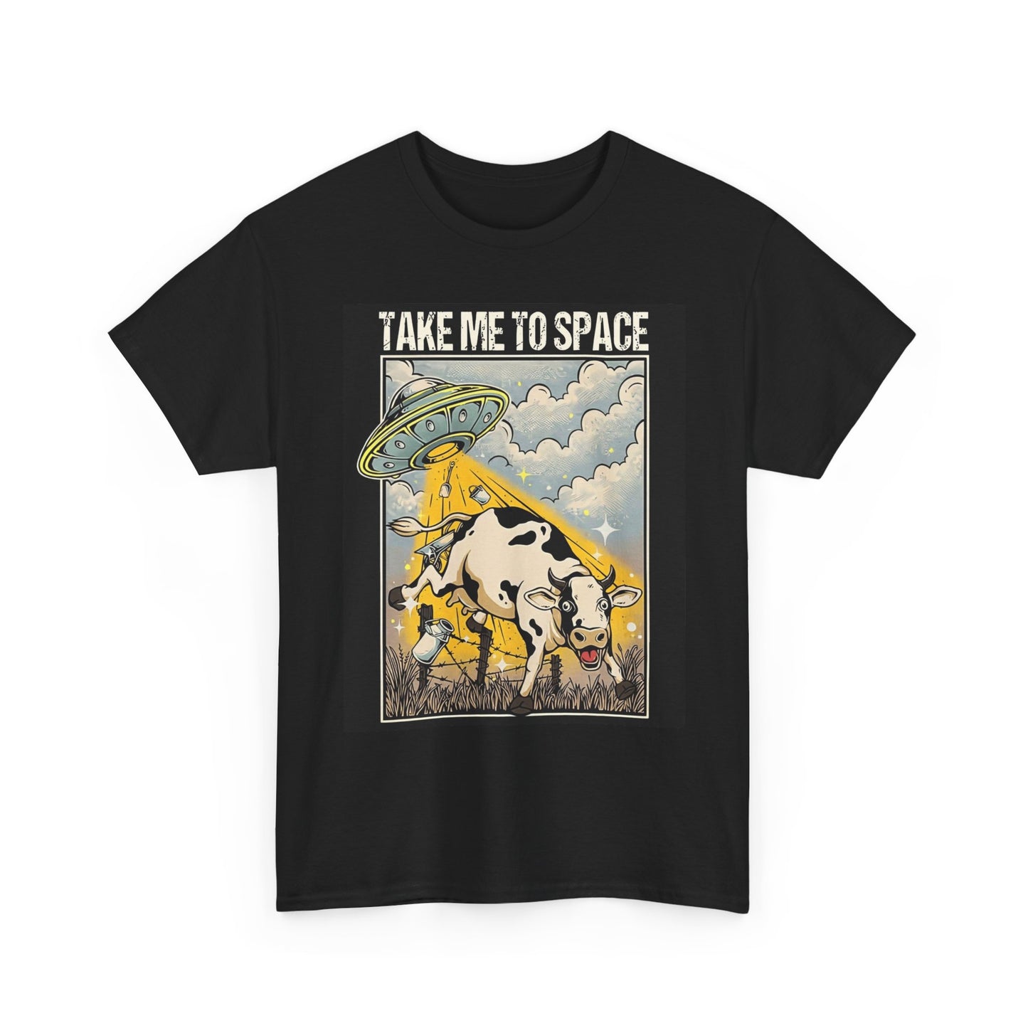 Take Me To Space Graphic T Shirt Funny Unisex Heavy Cotton Tee
