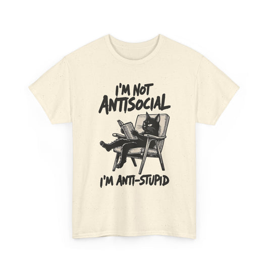 I'm Not Antisocial I'm Anti-Stupid Chair Graphic T-Shirt Men's Tee