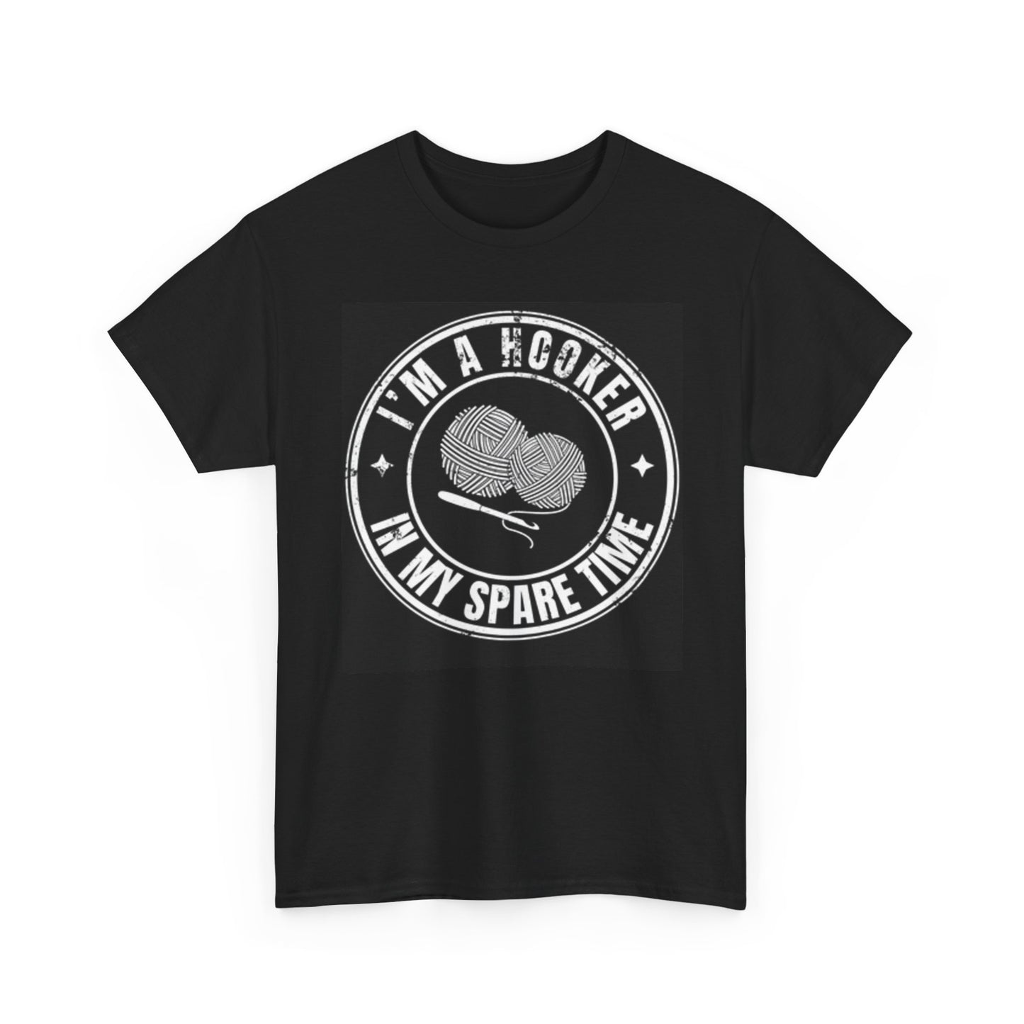 Hooker In My Spare Time Knitting Graphic T Shirt Unisex Heavy Cotton Tee