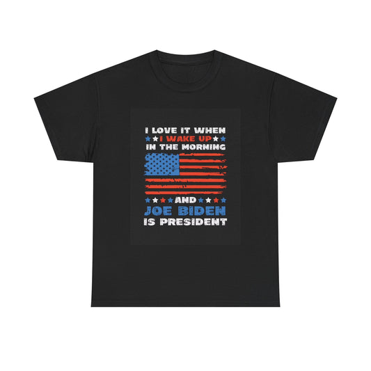 Joe Biden Tshirt Democrat Love it American Flag Vote Unisex Heavy Cotton Tee oi