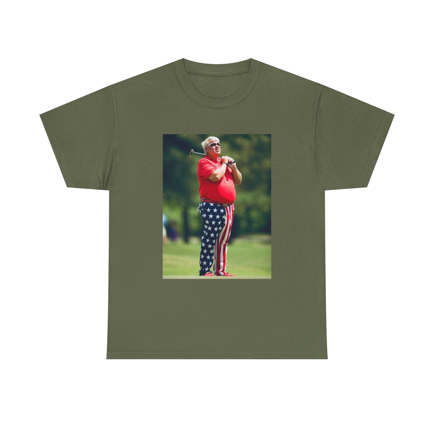 John Daly Tshirt Golf American Flag Masters Tiger woods Unisex Heavy Cotton Tee