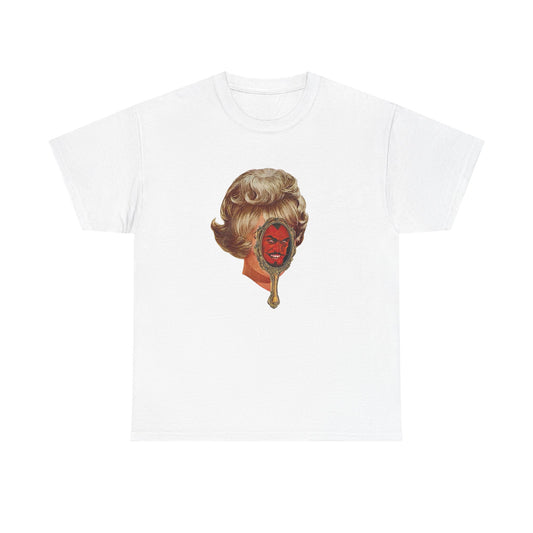 Devil In The Mirror Vintage Graphic T-Shirt Women's Heavy Comfy Cotton Tee