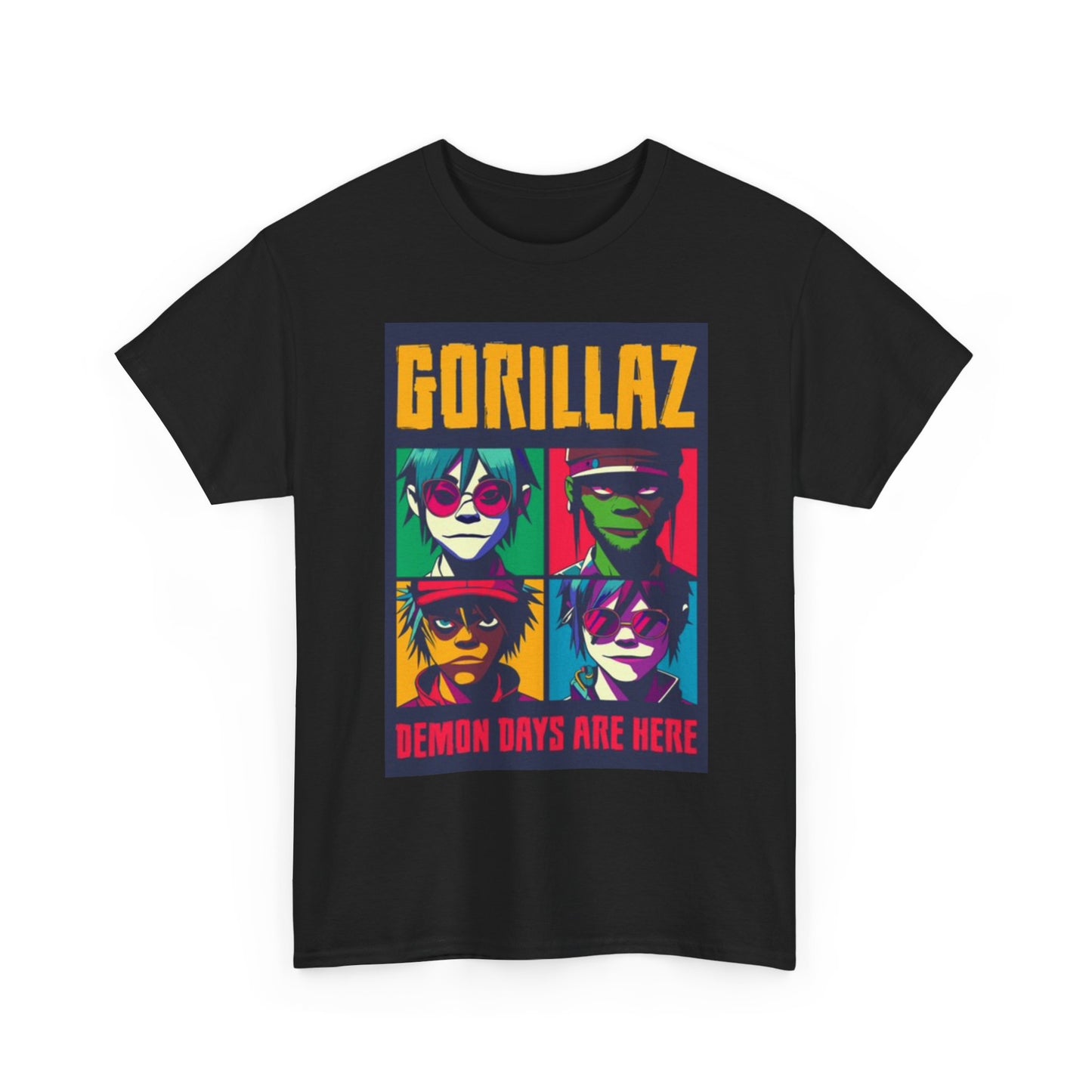 Gorillaz Graphic T Shirt Retro Rock Merch Poster Unisex Heavy Cotton Tee