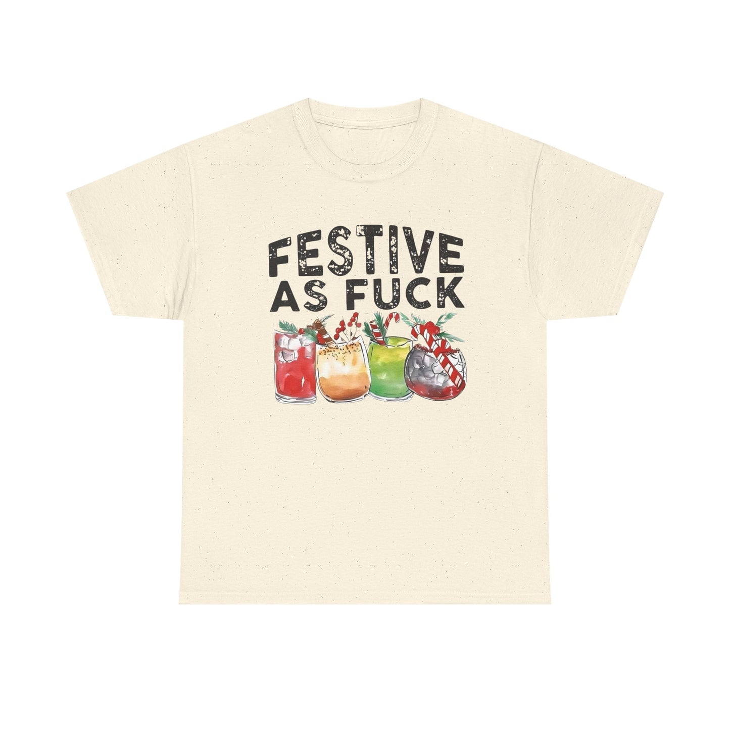 Festive AF Funny Christmas Spirit Graphic T Shirt ADULT NEW