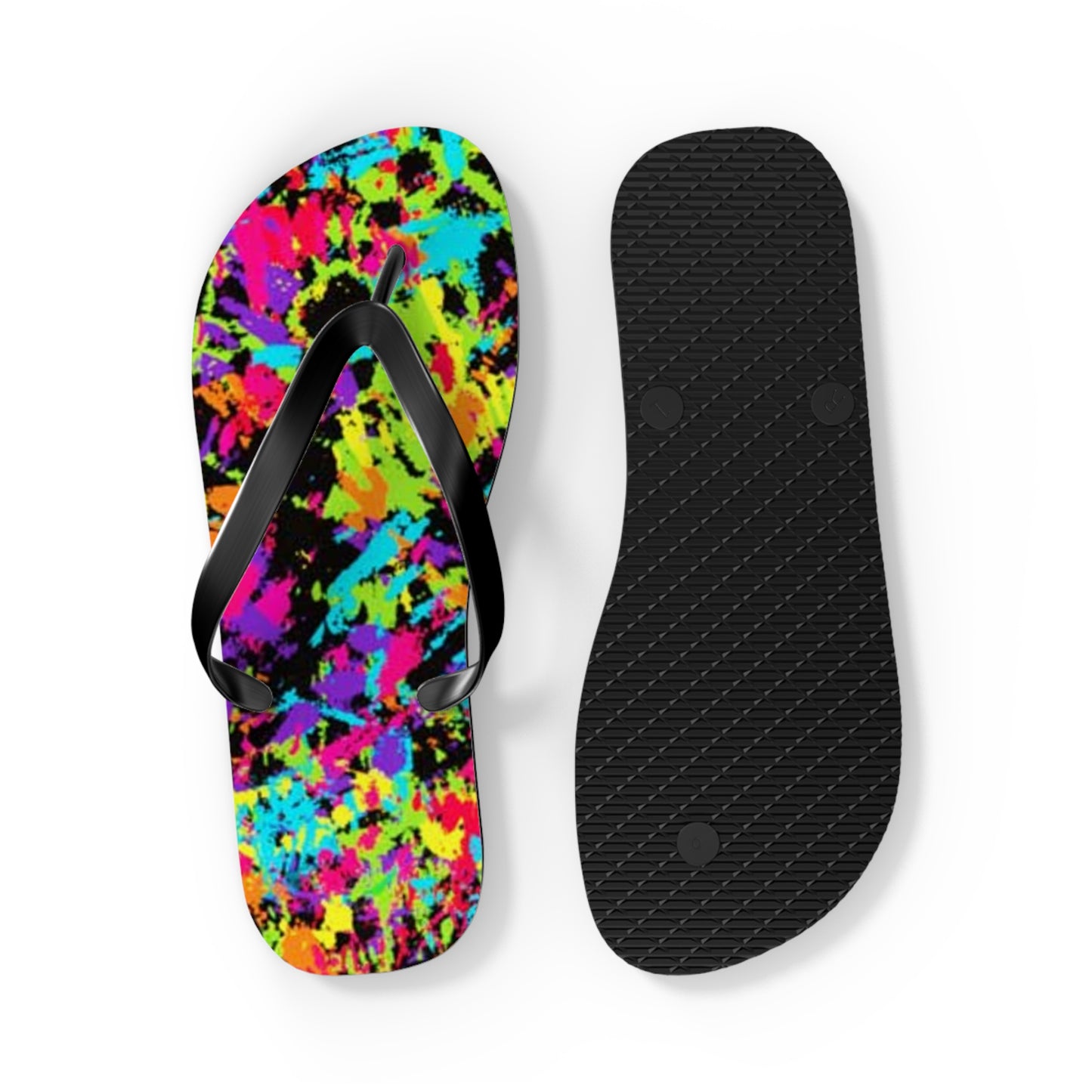 90s Retro Paint Flip Flops, Sandals Slides, Summer Footwear, Brand New