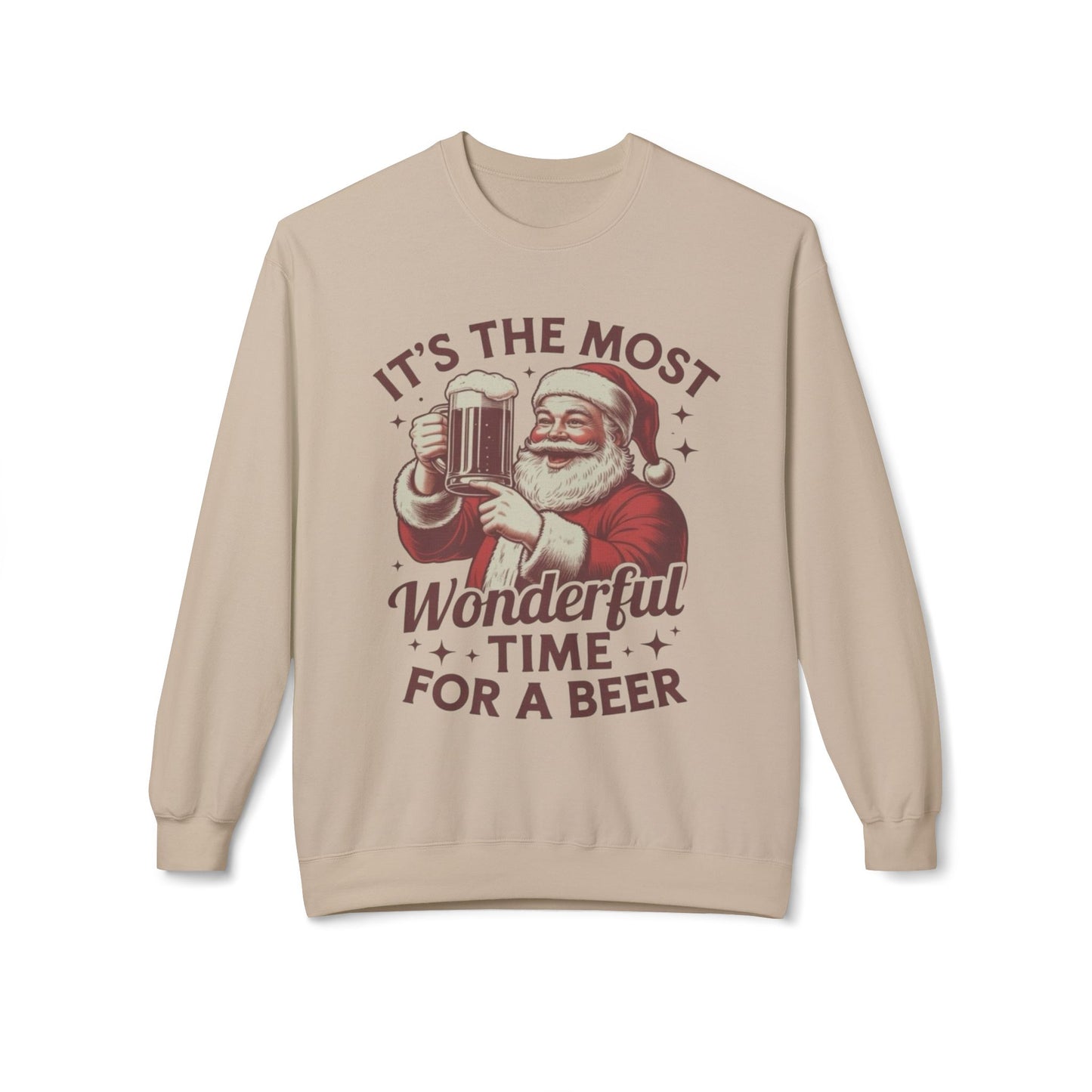 Christmas Beer Sweater NEW Unisex Fleece Crewneck Sweatshirt Funny NEW