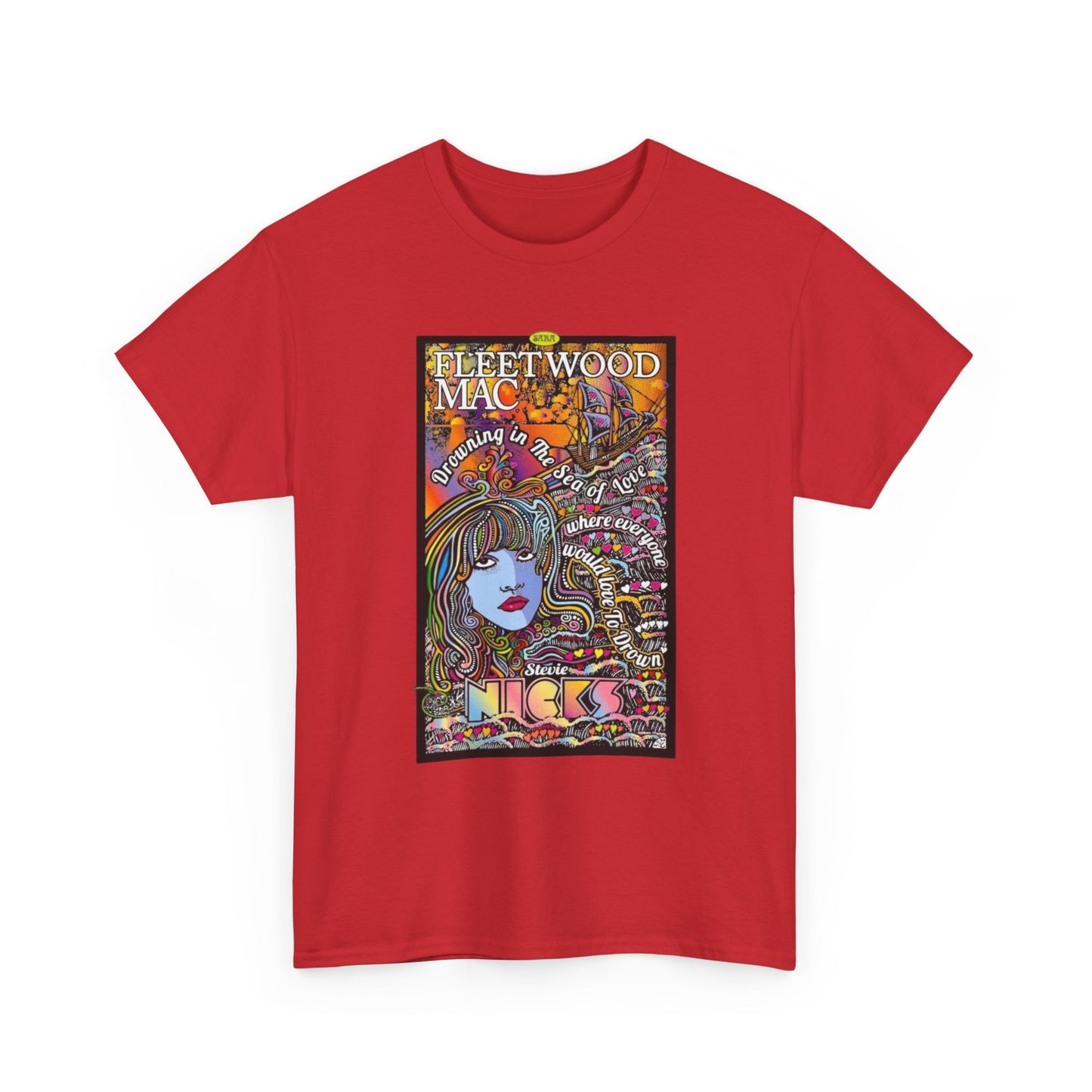 Fleetwood Mac T-shirt graphic vintage art 70s Unisex Heavy Cotton Tee