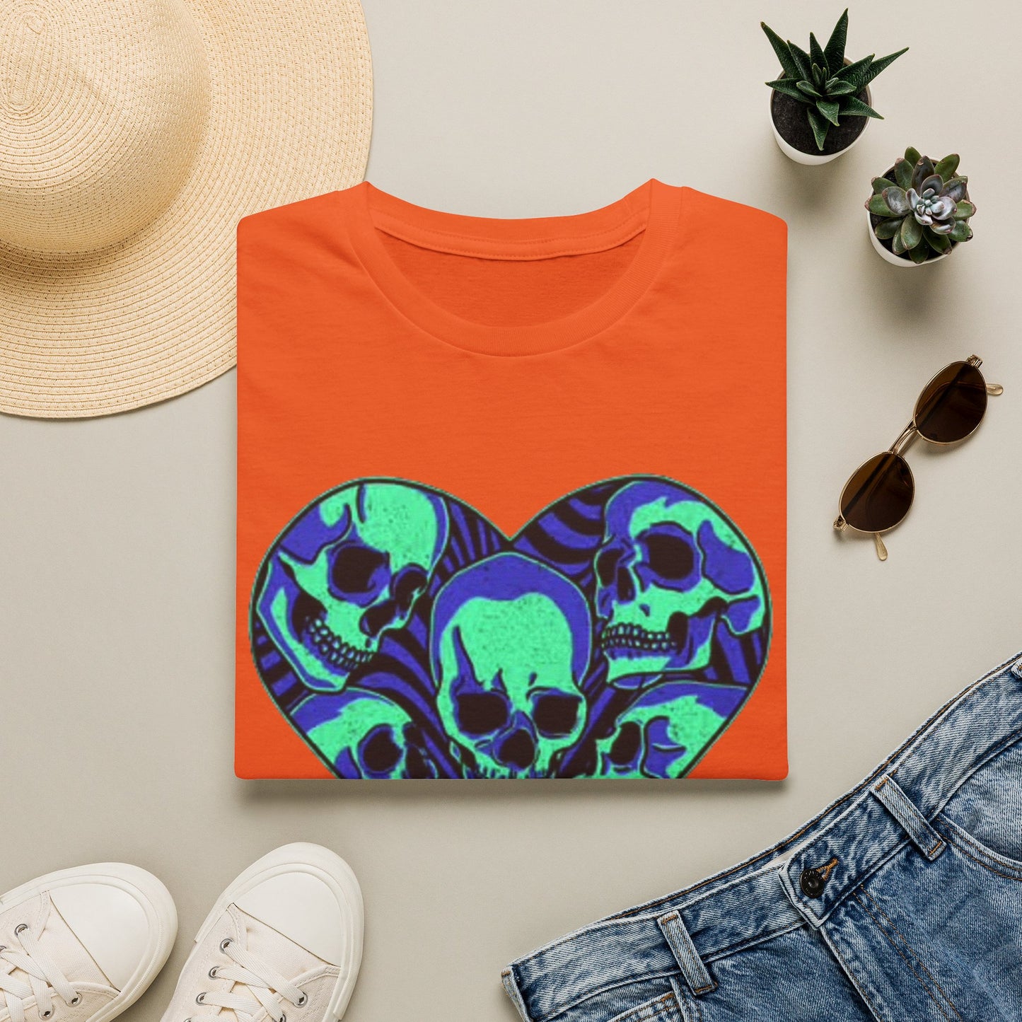 Death Heart Graphic T Shirt Retro Skeleton Unisex Softstyle T-Shirt