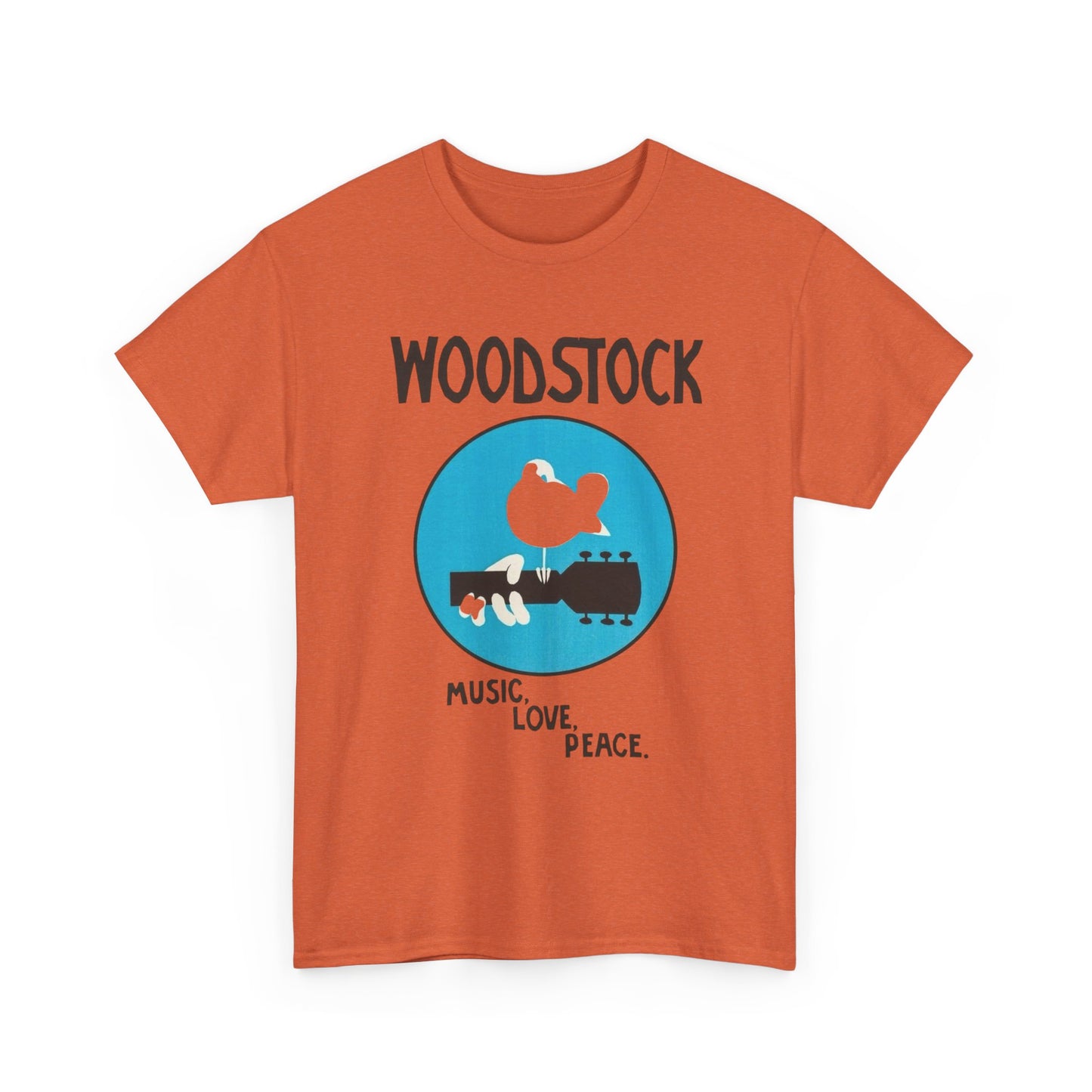 Woodstock Vintage Music Love Peace Graphic T Shirt Unisex Heavy Cotton Tee