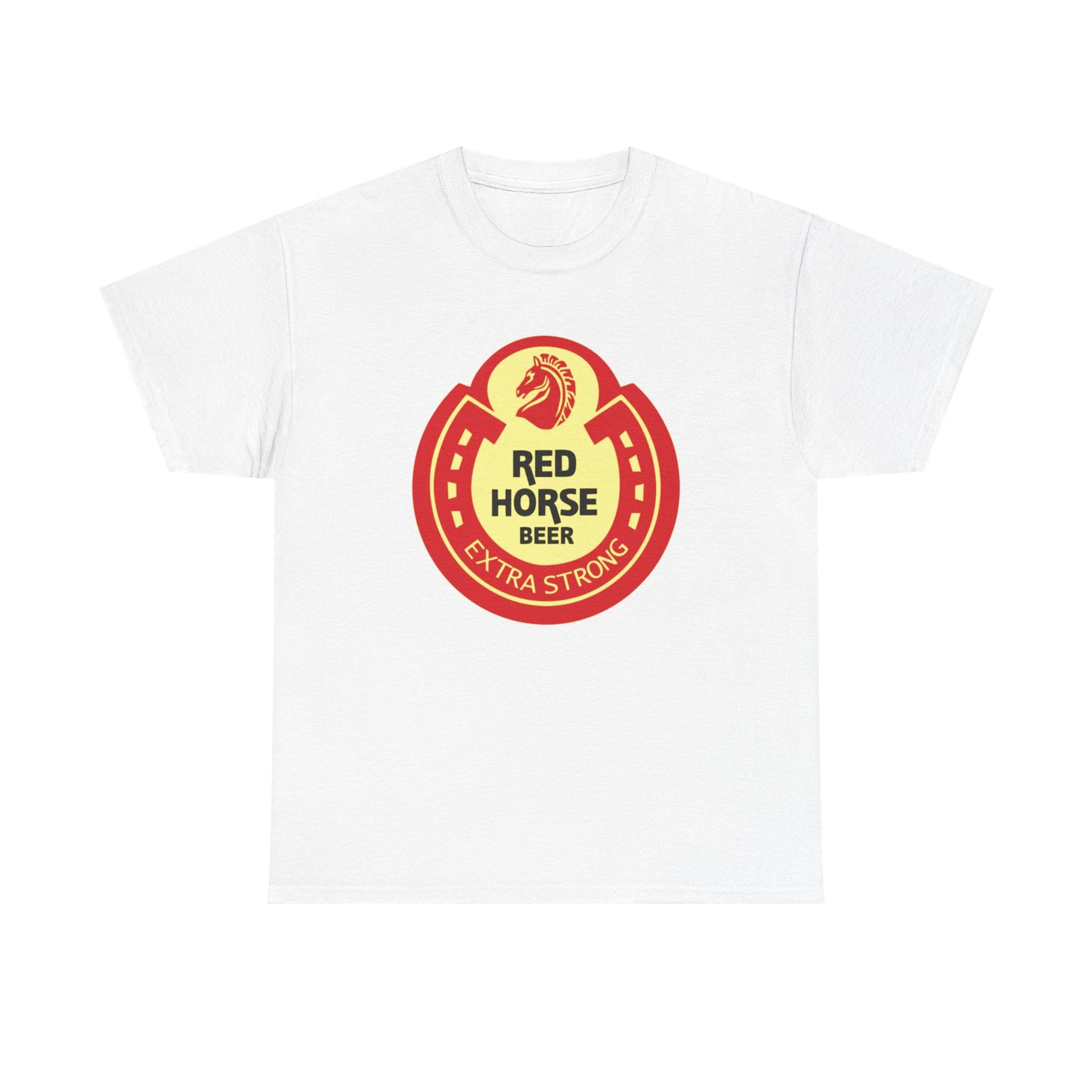 Red Horse Beer Graphic T Shirt Vintage Logo Unisex Heavy Cotton Tee