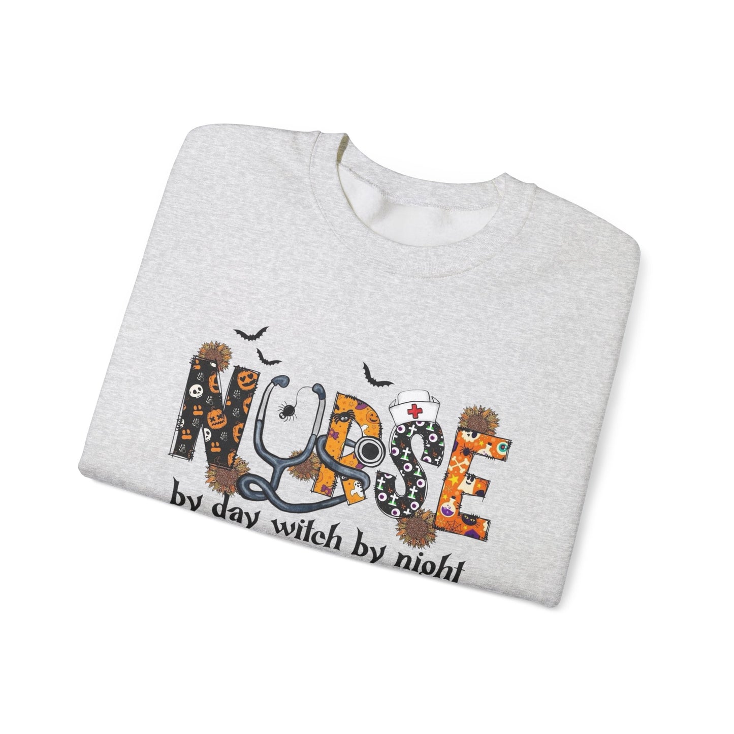 Nurse By Day Witch By Night Sweater NEW Unisex Heavy Blend™ Crewneck Sweatshirt