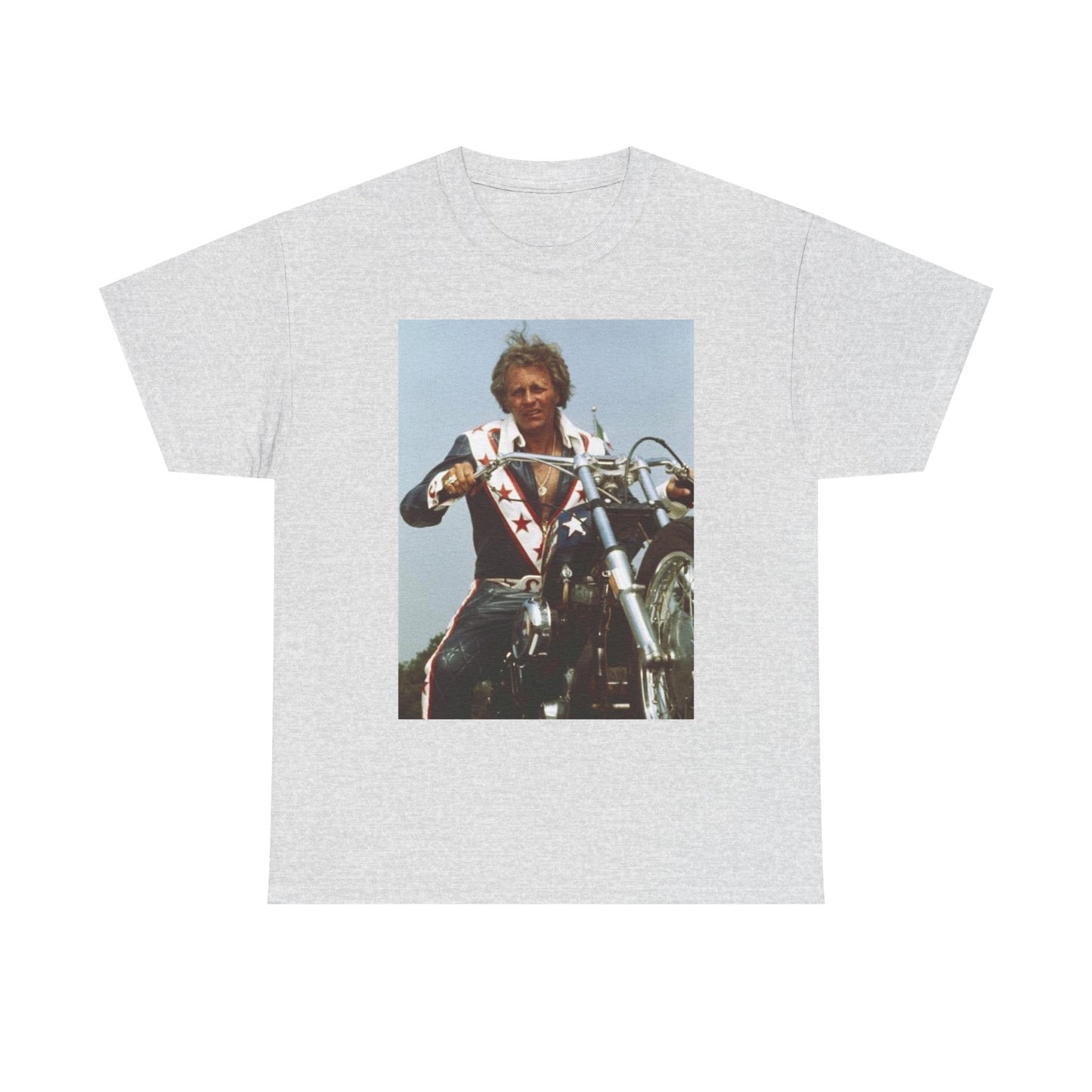 Evel Knievel Vintage Motorcycle Photo Graphic T Shirt S-5XL Unisex Heavy Cotton