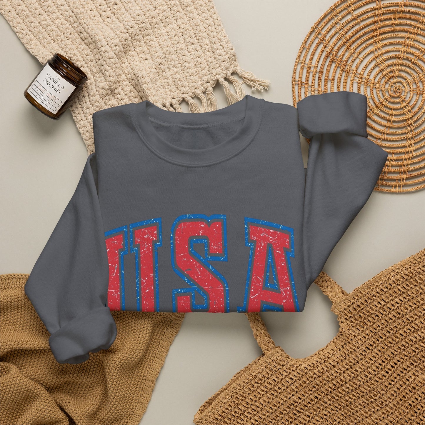 USA Est 1776 American Flag Sweater NEW Unisex Heavy Blend™ Crewneck Sweatshirt