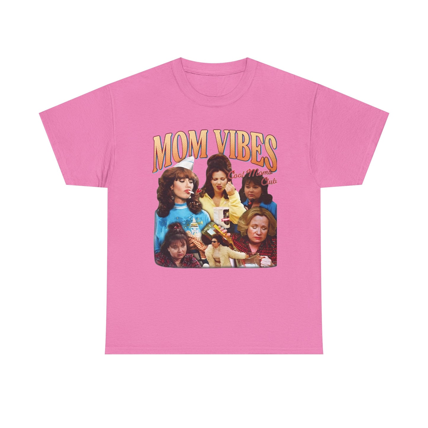 Mom Vibes Retro Graphic T Shirt Vintage Womens Funny 90s Cotton Tee