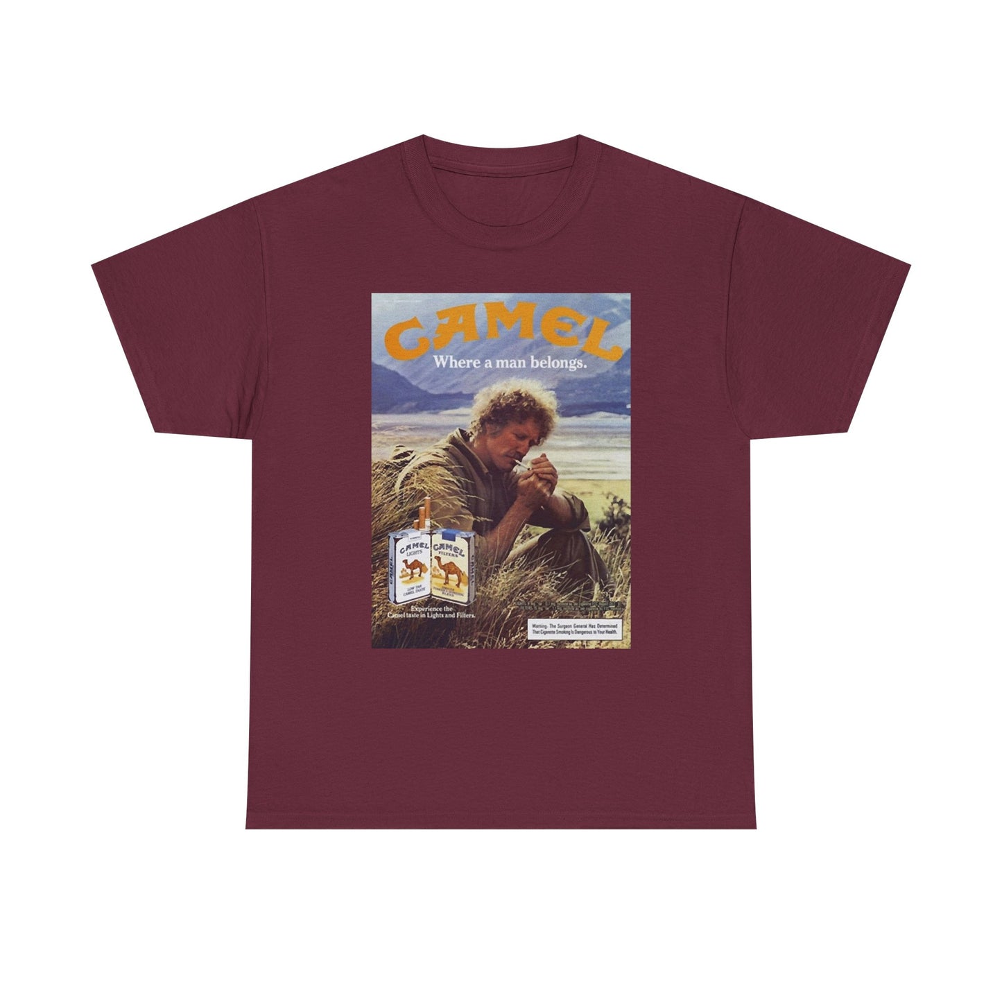 Joe Camel Cigarettes T-shirt Vintage Poster Retro Unisex Heavy Cotton Tee 1