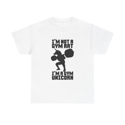 Gym Rat Shirt Funny Lifting Gear Workout Training Comedy Unisex Heavy Cotton Tee