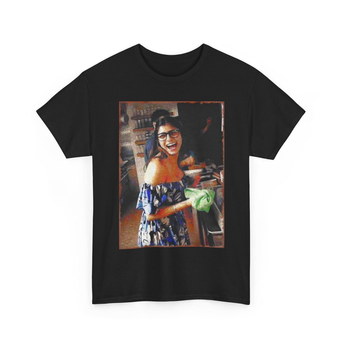 Mia Khalifa Poster Shirt Funny Model Onlyfans Graphic Gift Unisex Heavy Cotton