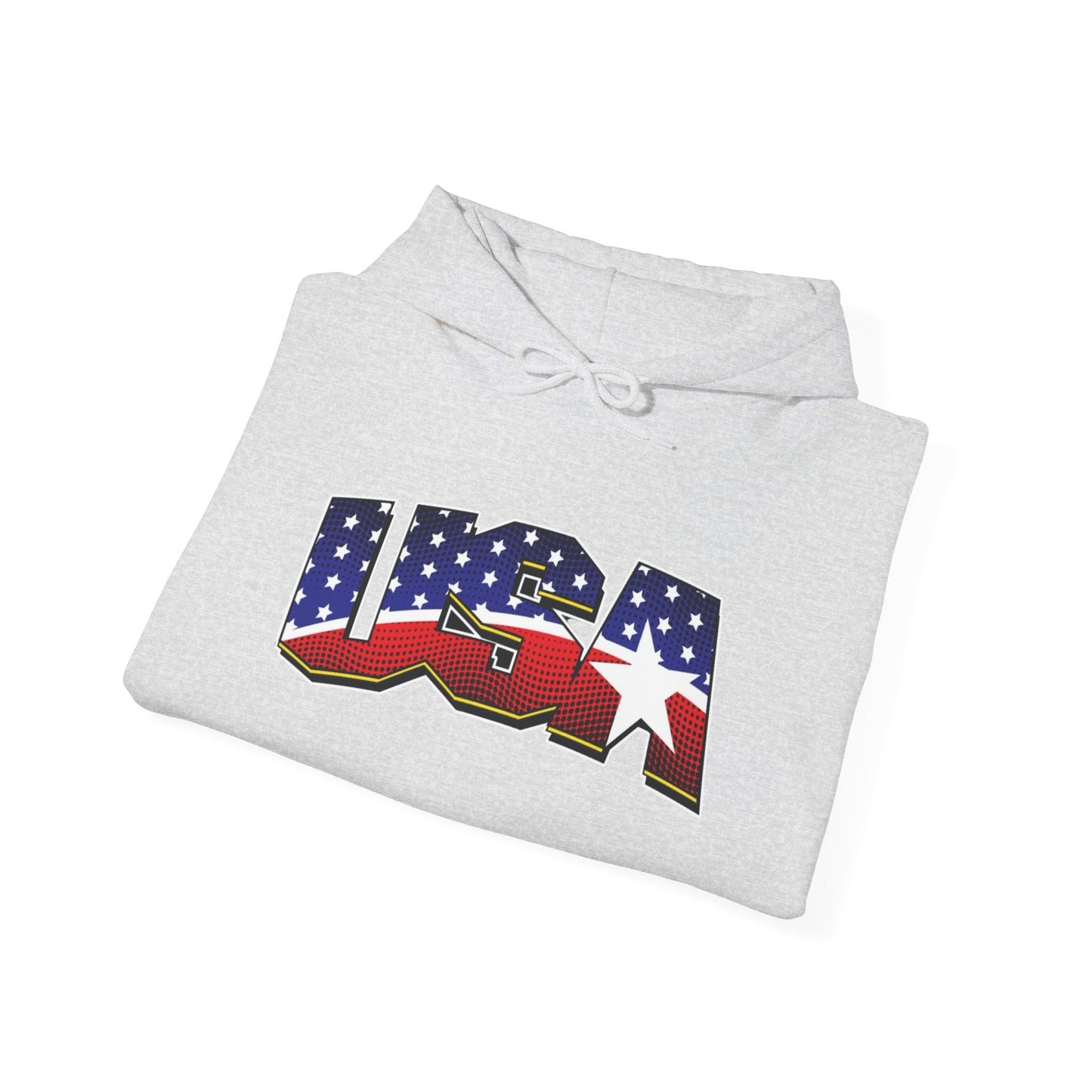 USA Stars And Stripes Retro 90's Graphic Hoodie Men's Heavy Blend™ Hooded Sweatshirt