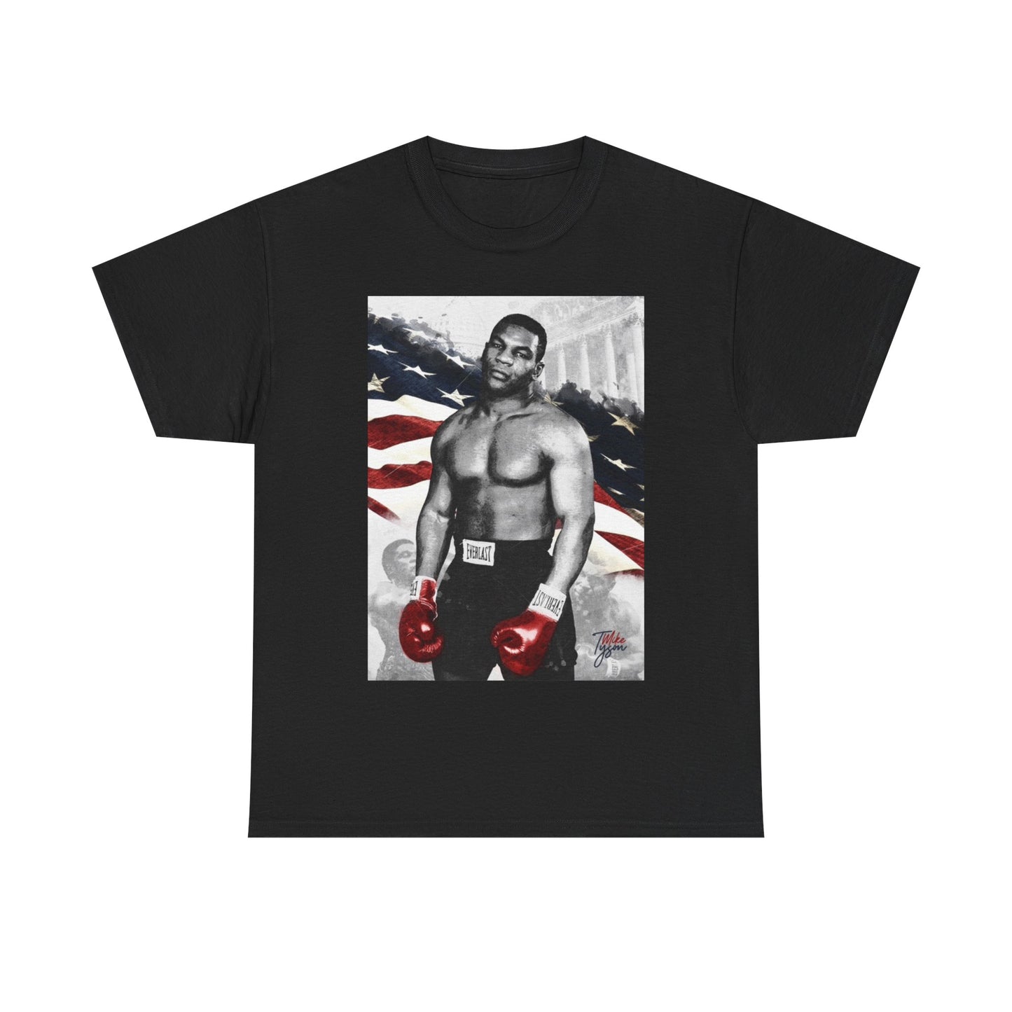 Mike Tyson American Flag Shirt Boxing Champ Unisex Heavy Cotton Tee