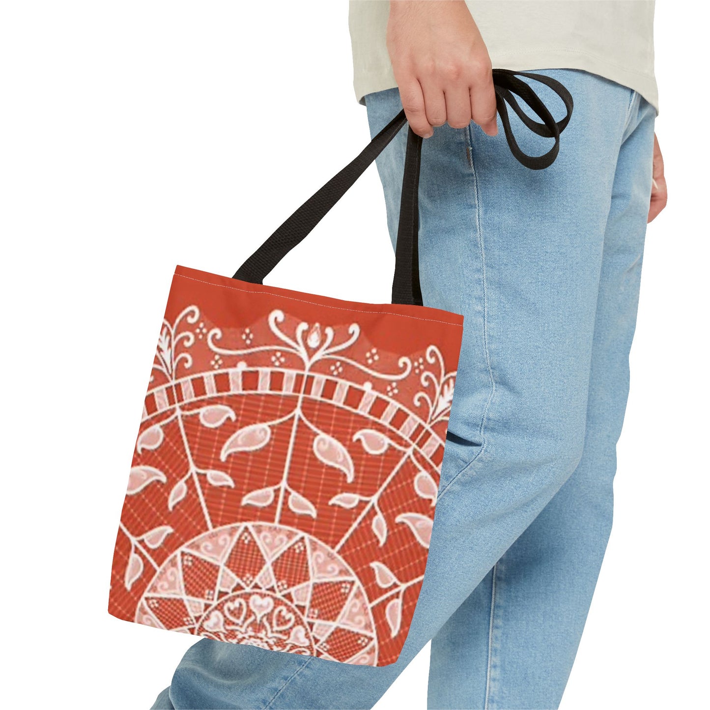 Orange And White Multi Color BRAND NEW MODERN Tote Bag (AOP)