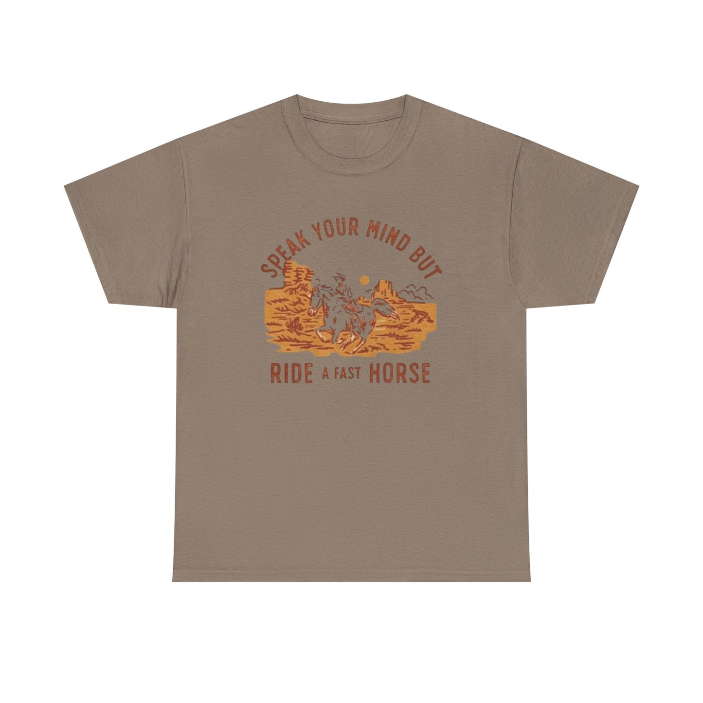 Ride A Fast Horse Graphic T Shirt Unisex Heavy Cotton Tee