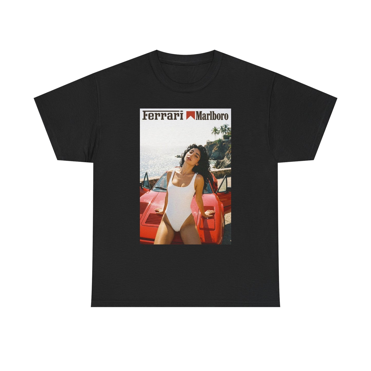 Ferrari Racing Marlboro Graphic T Shirt Men's Heavy Cotton Tee - Quality - Modern True to Size