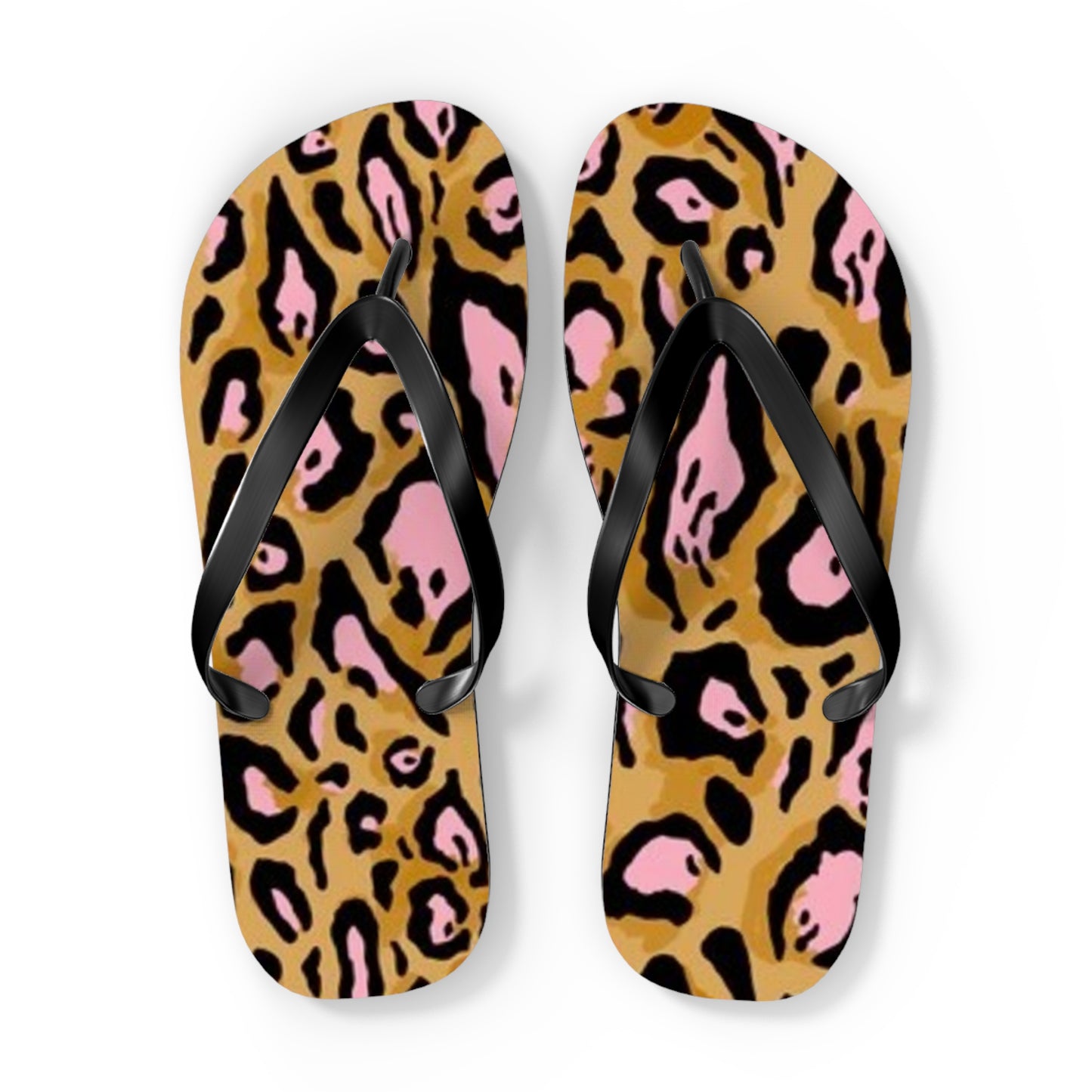 Animal Print Pink Beach Sandals, Slides for Summer, Flip Flops