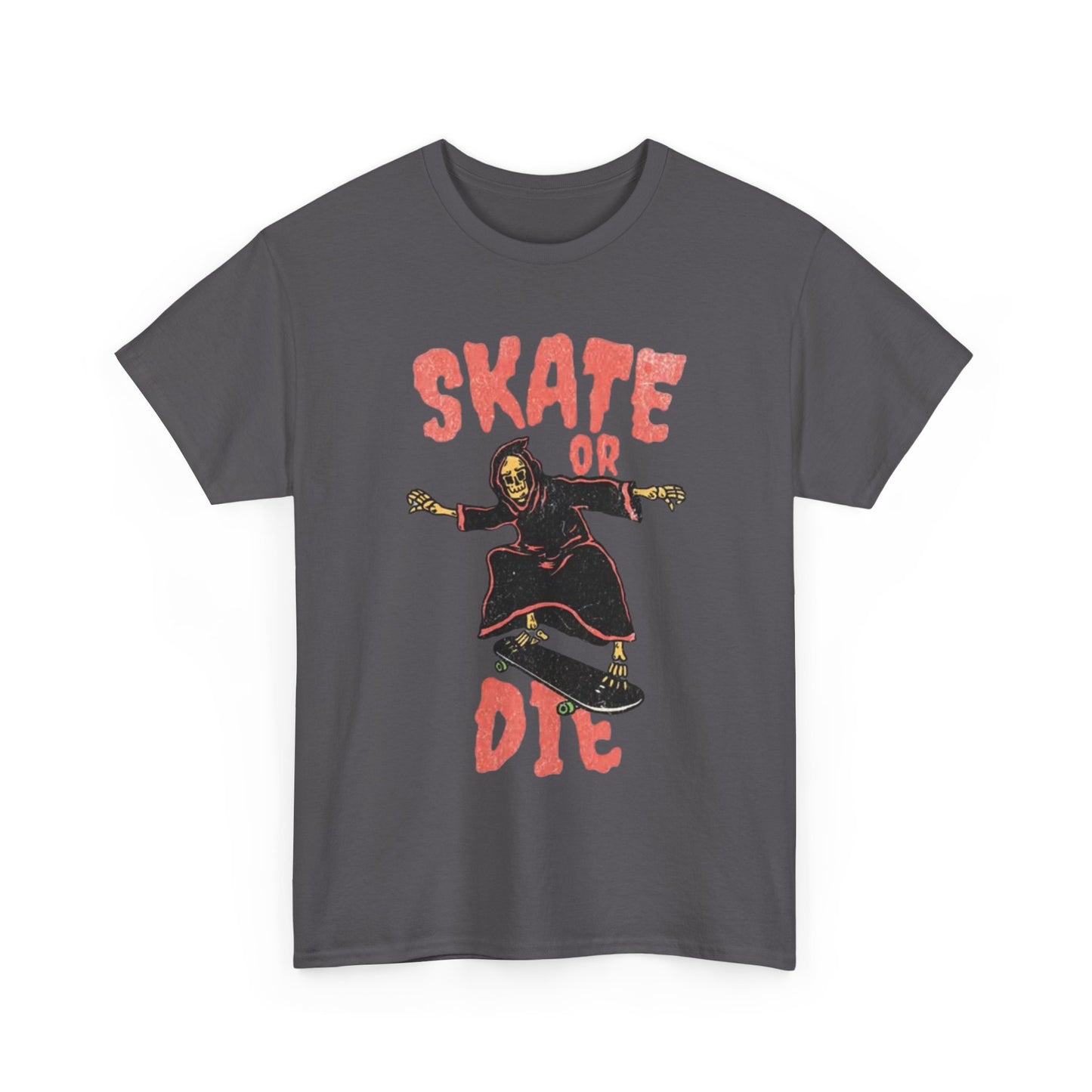 Skate Or Die Shirt Retro Skateboarding Dunks Skeleton Unisex Heavy Cotton Tee
