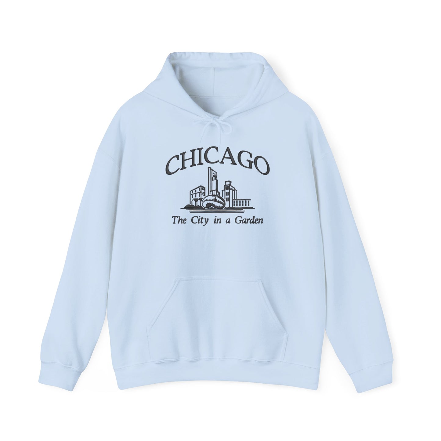 Chicago City In A Garden Graphic Hoodie Heavy Blend Sweatshirt NEW