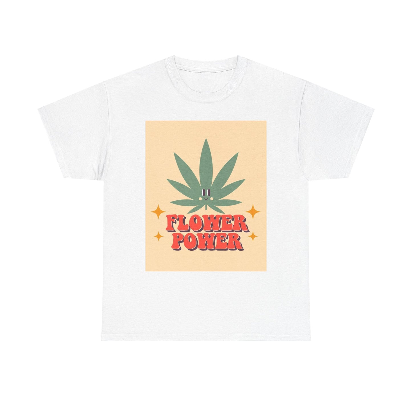 Flower Power Retro T Shirt Vintage Vibes 420 Unisex Heavy Cotton Tee