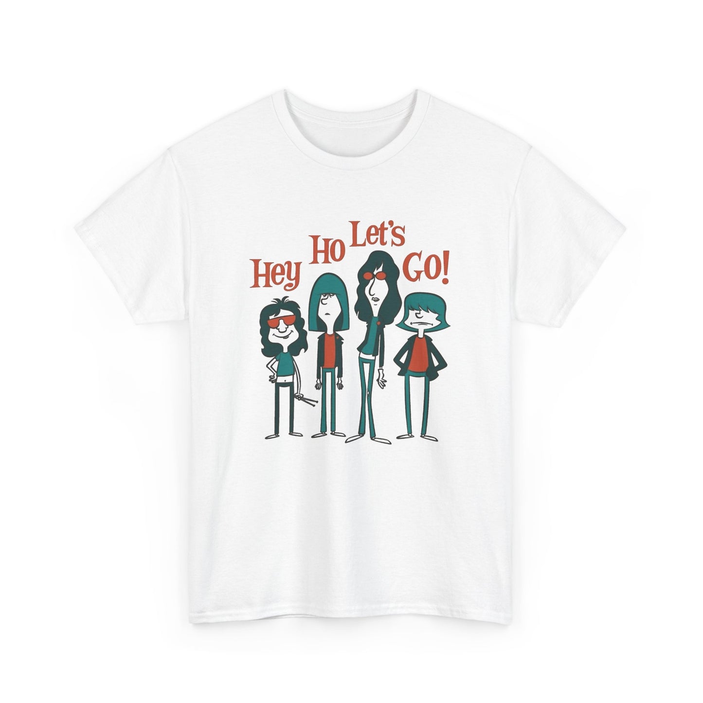 Hey Ho Lets Go Rock Graphic T Shirt NEW Vintage Unisex Heavy Cotton Tee