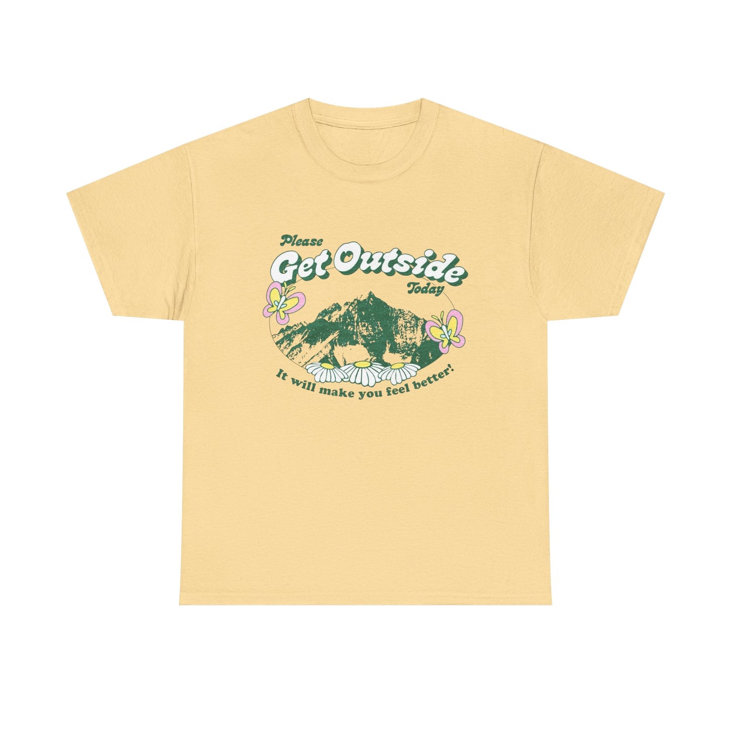 Please Get Outside Today Graphic T Shirt Unisex Heavy Cotton Tee Gift Vintage