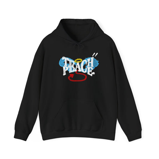 Teach Peace Graphic Hoodie Unisex Heavy Blend™ Hooded Sweatshirt