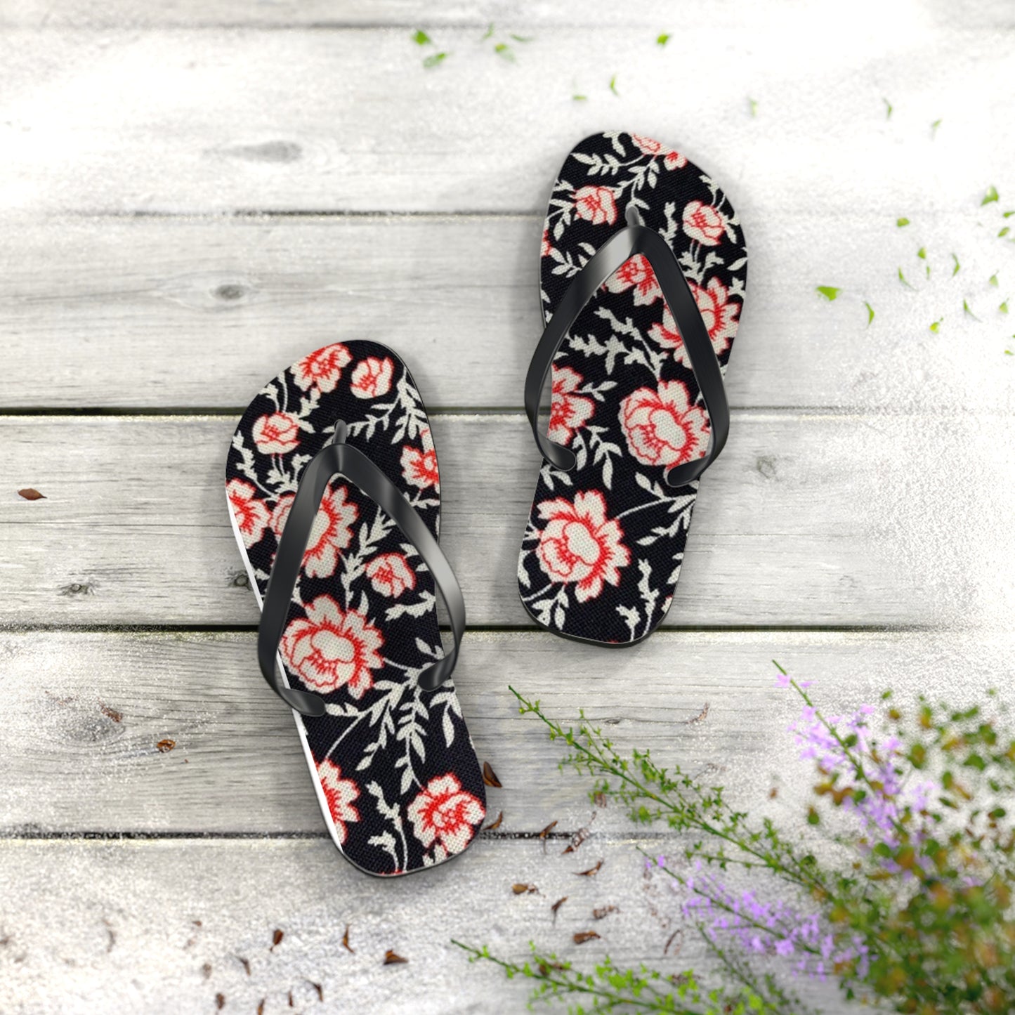 Pink Roses Sandals Summer Flip Flops Slides BRAND NEW