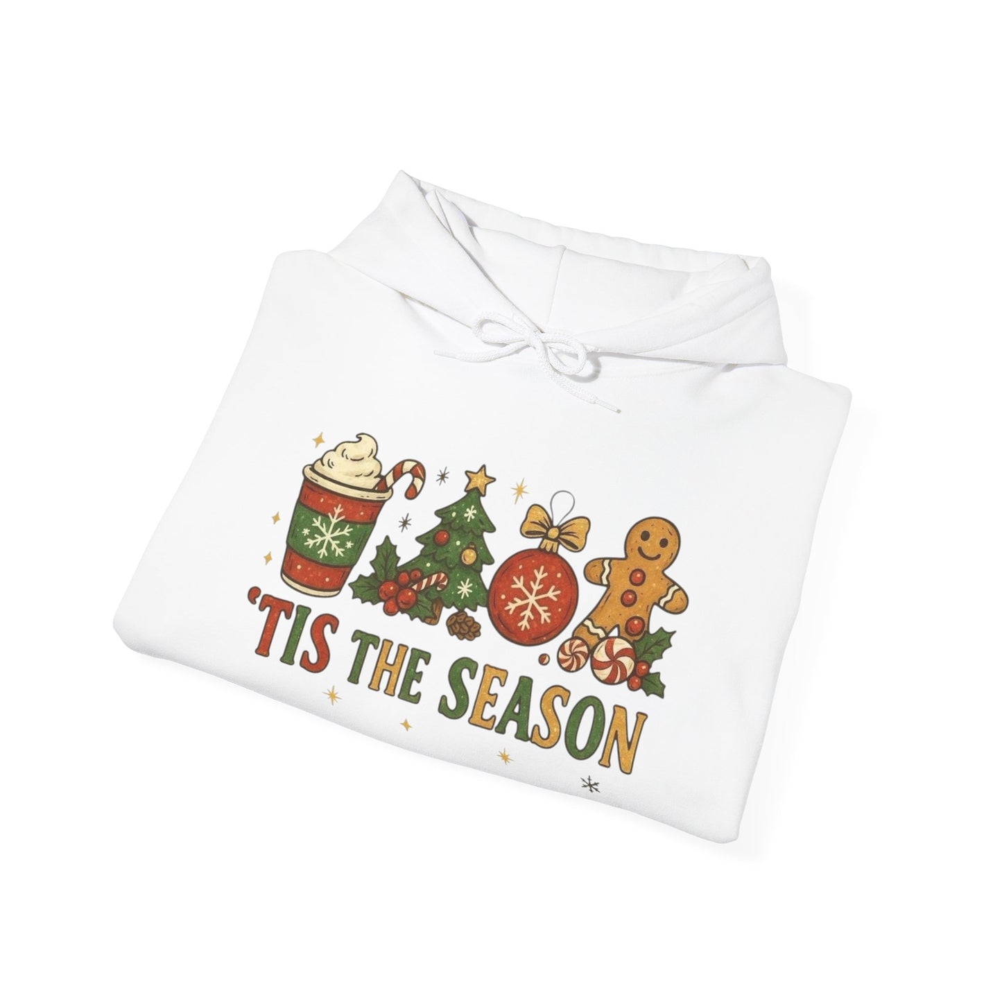 Tis The Season Gingerbread Man Graphic Hoodie NEW Heavy Blend™ Hooded Sweatshirt