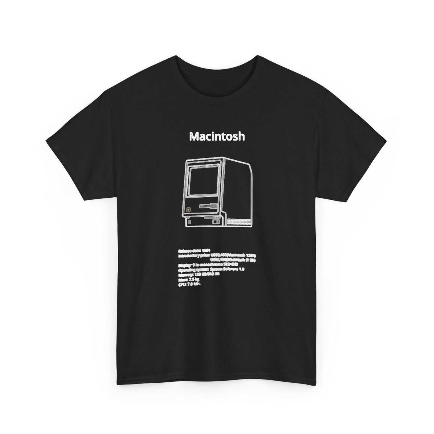 Macintosh Computer Graphic T Shirt Retro Tech Unisex Heavy Cotton Tee